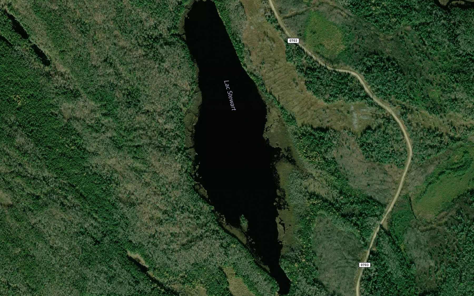 Satellite map of the Lac Stewart