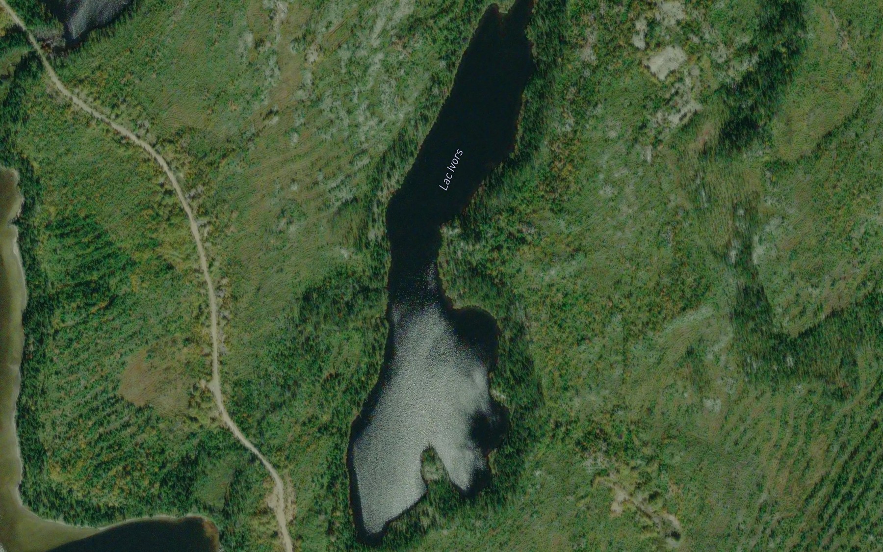 Satellite map of the Lac Ivors