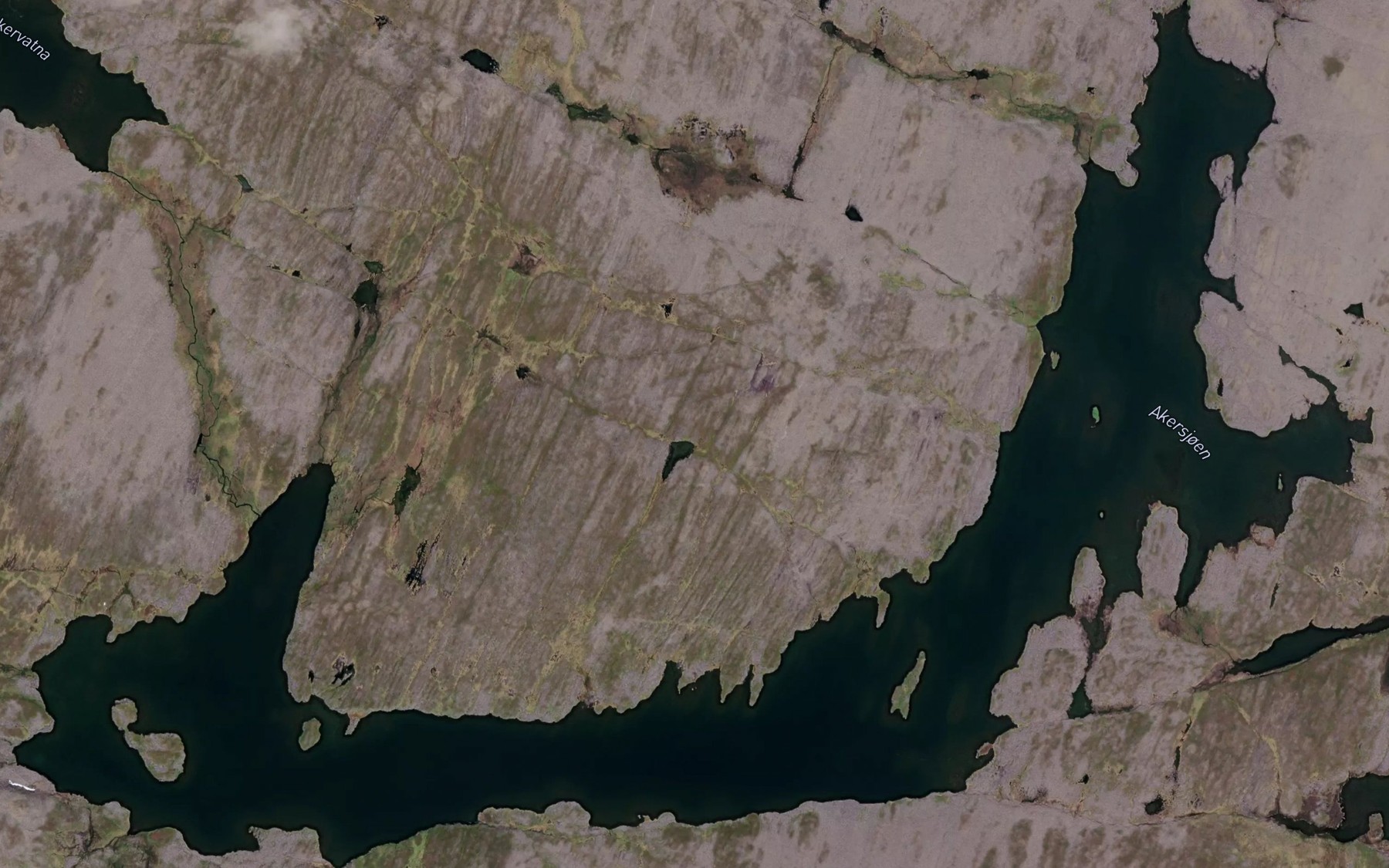 Satellite map of the Akersjoen