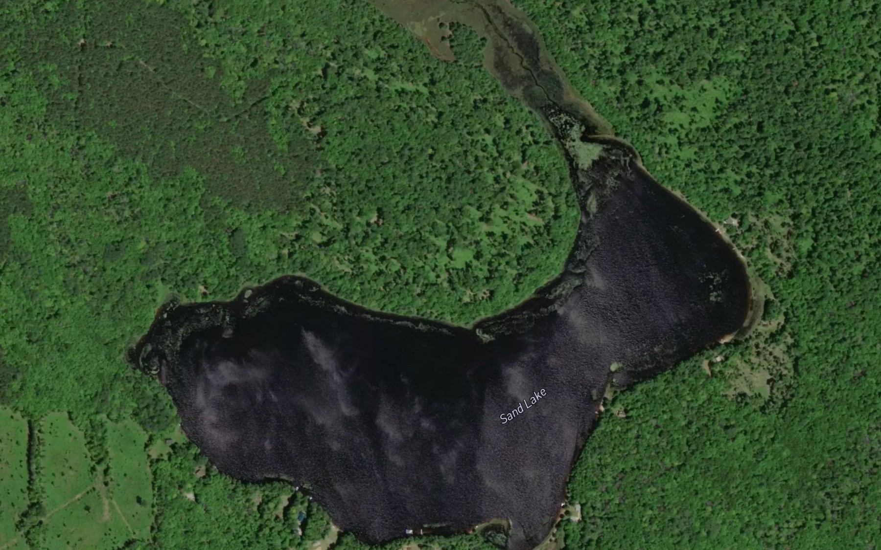 Satellite map of the Sand Lake