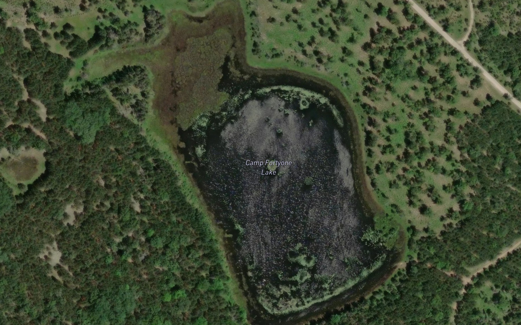 Satellite map of the Camp Fortyone Lake