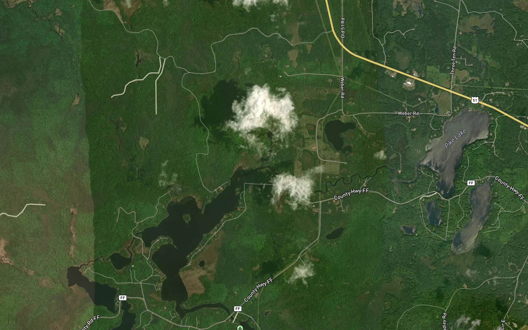 Satellite map of the Dollar Creek