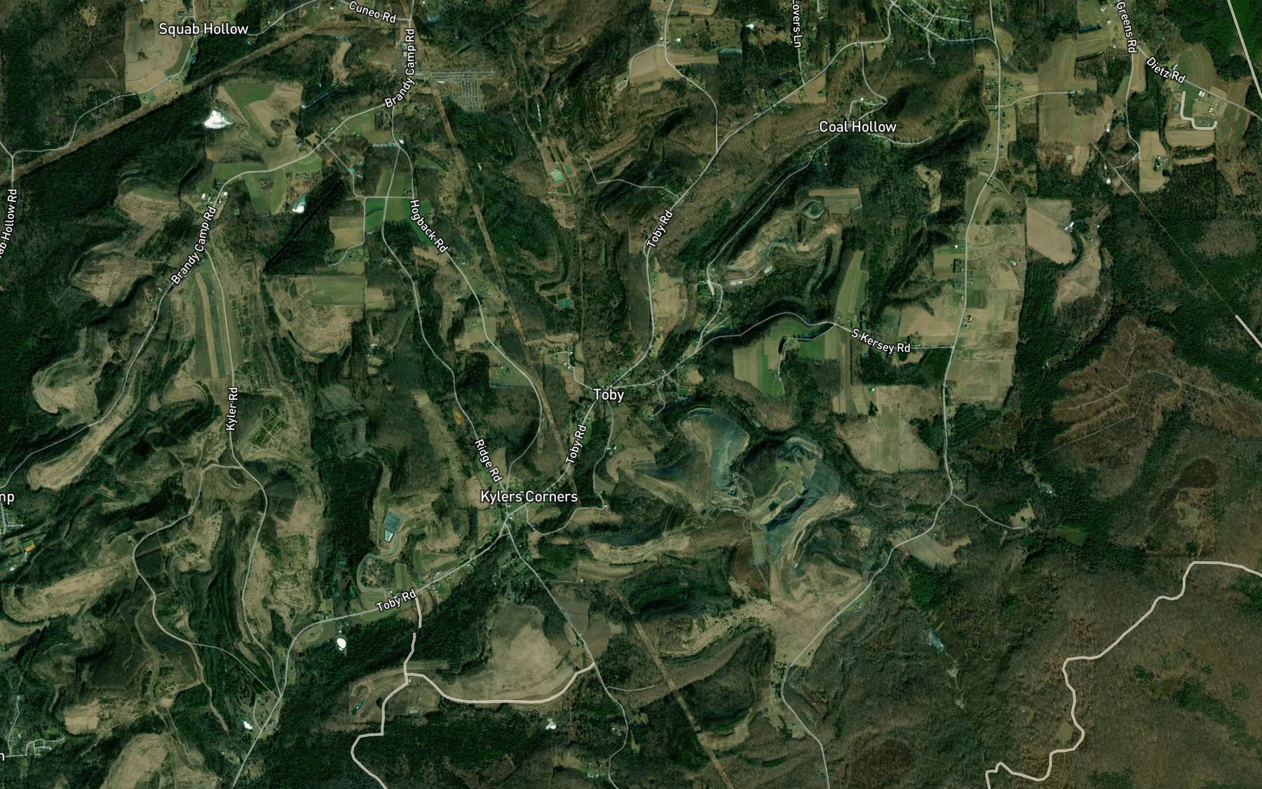 Satellite map of the Limestone Run