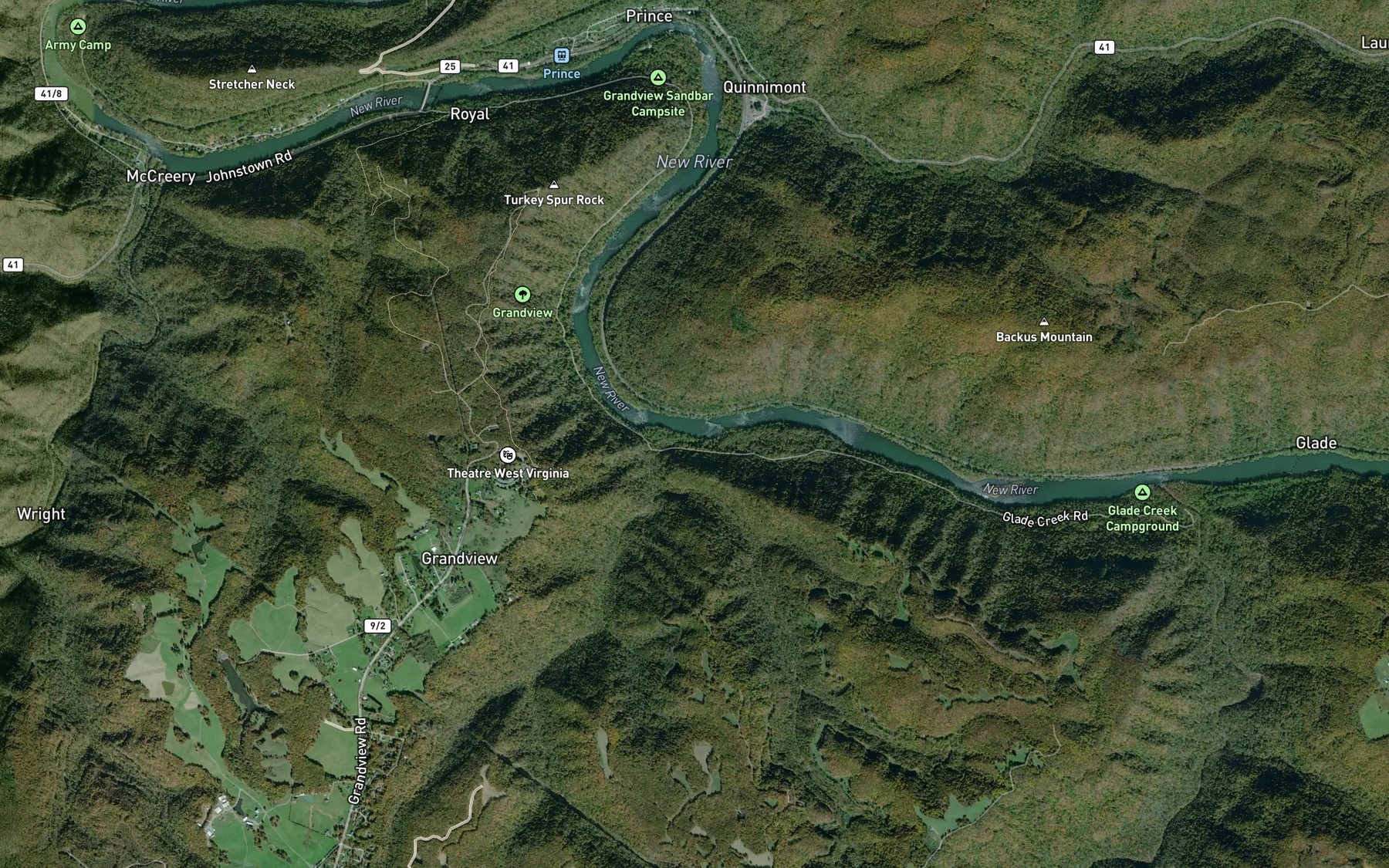 Satellite map of the Mill Creek
