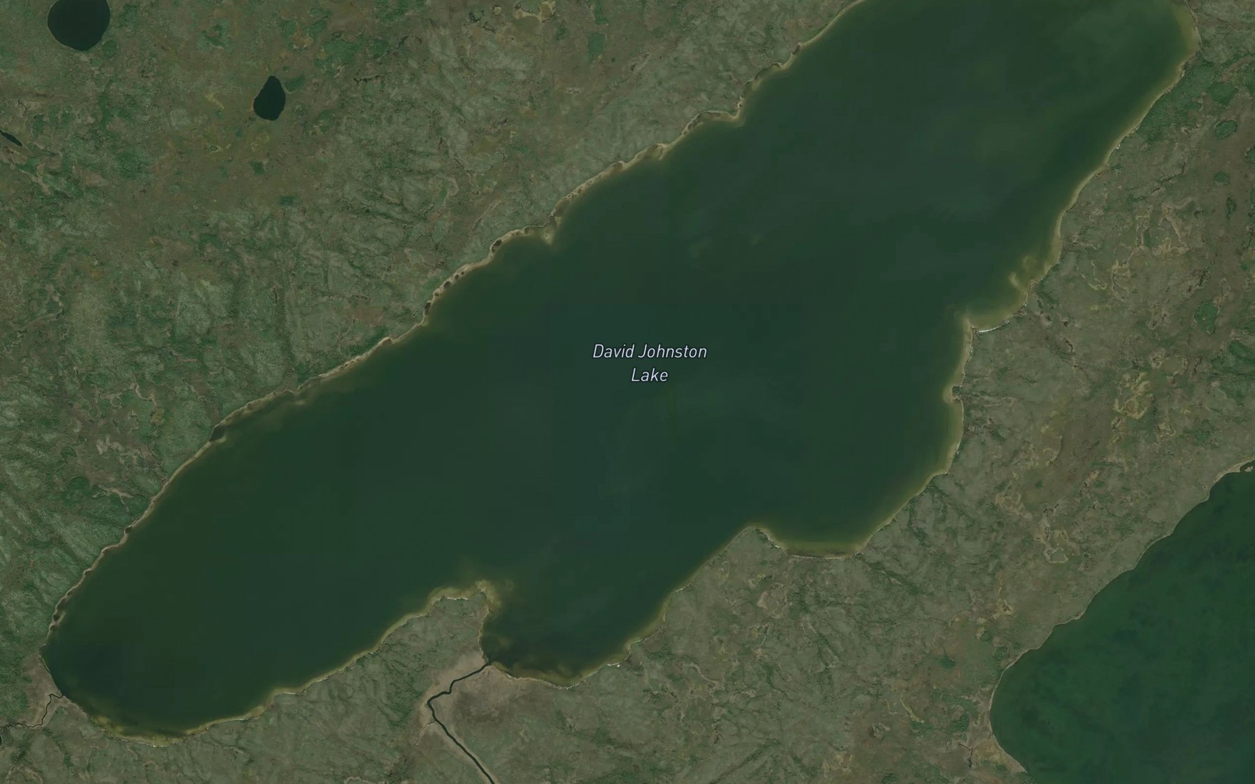 Satellite map of the David Johnston Lake