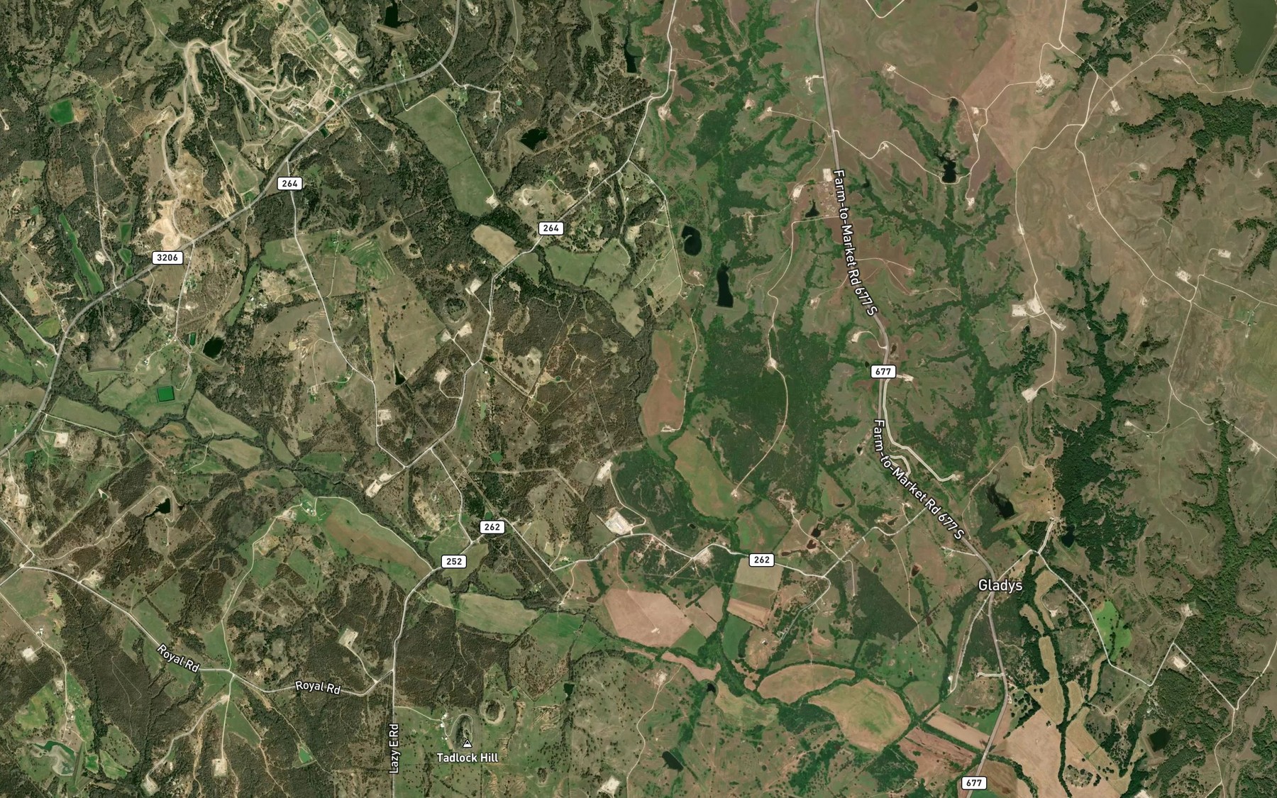 Satellite map of the Mayfield Branch