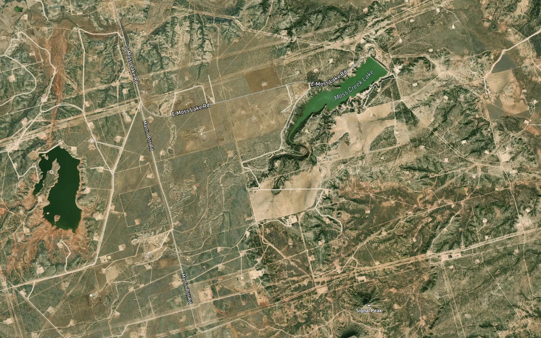 Satellite map of the Moss Spring