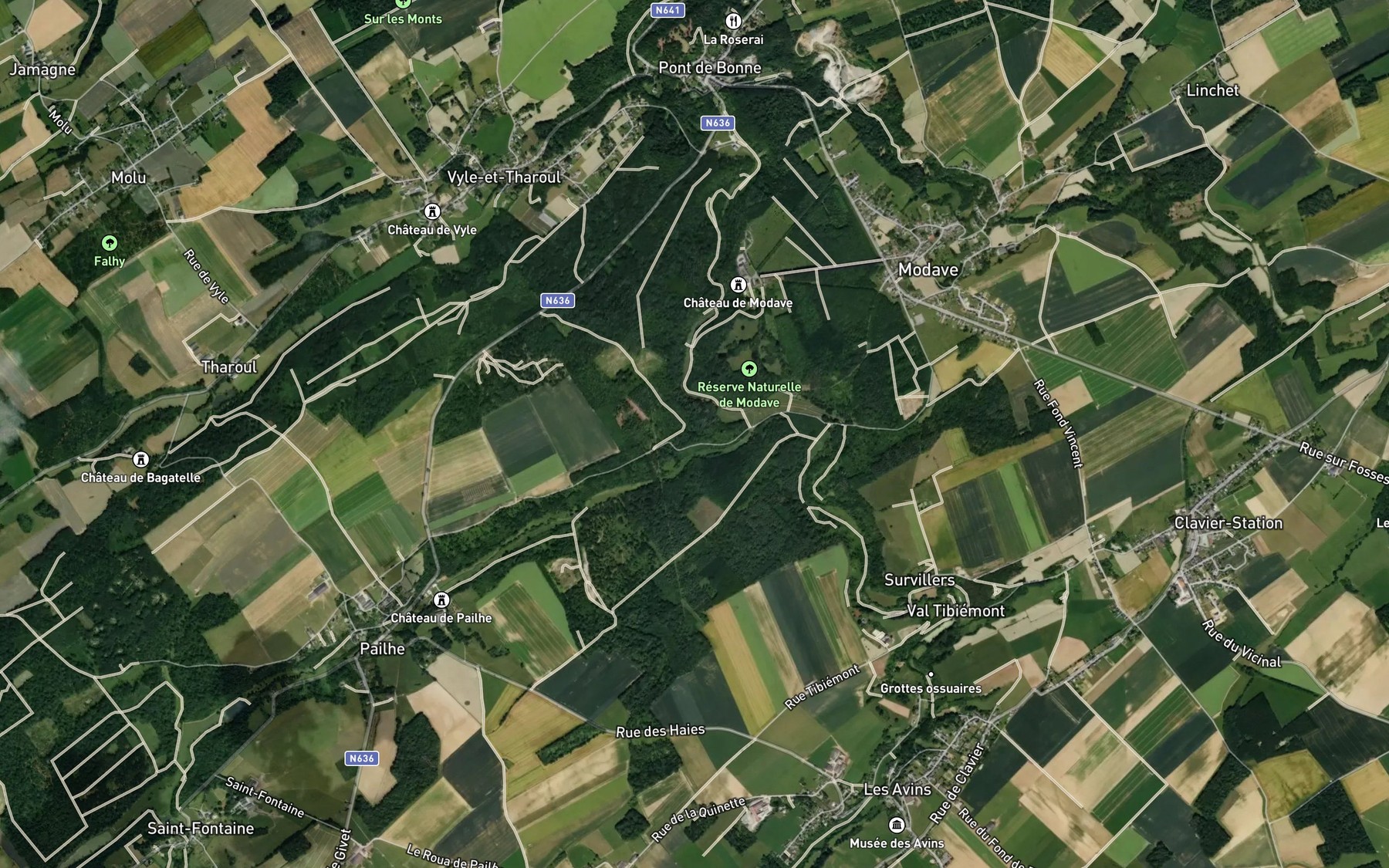 Satellite map of the Pailhe