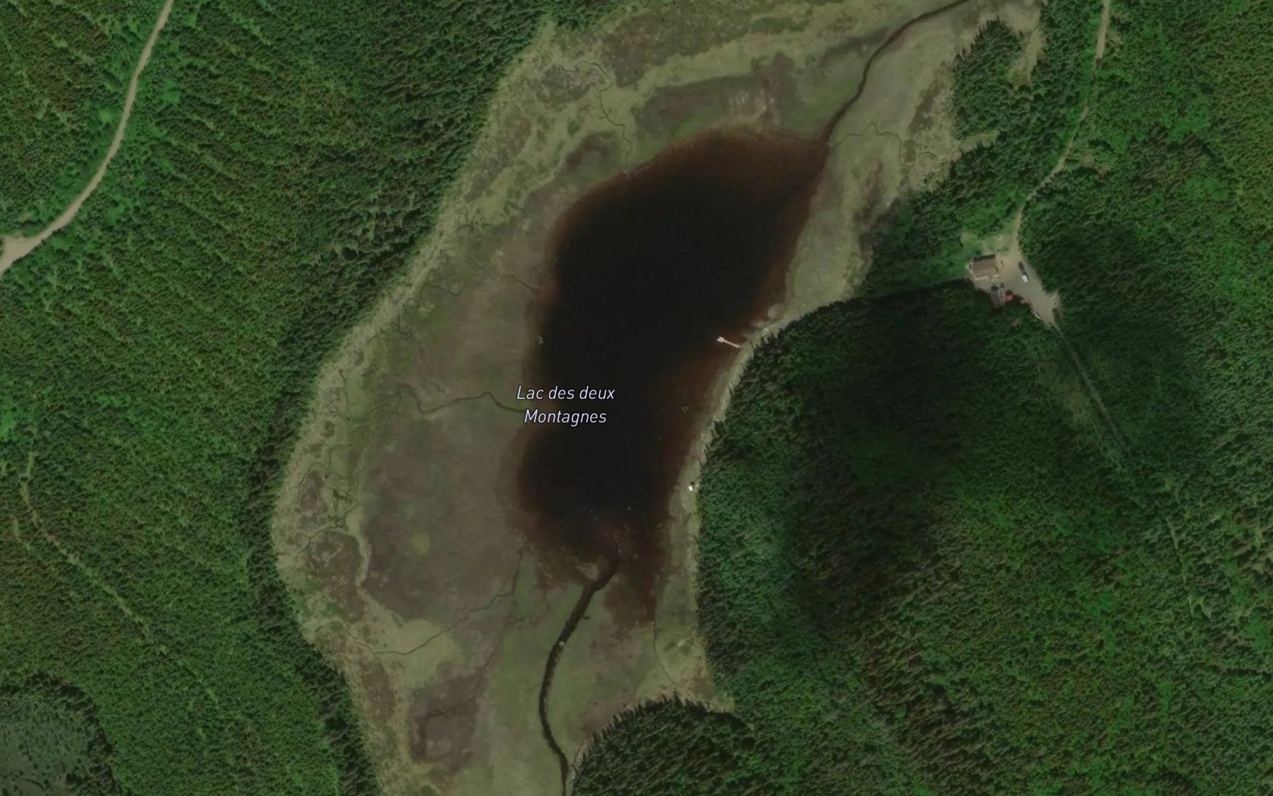 Satellite map of the Lac des Deux Montagnes