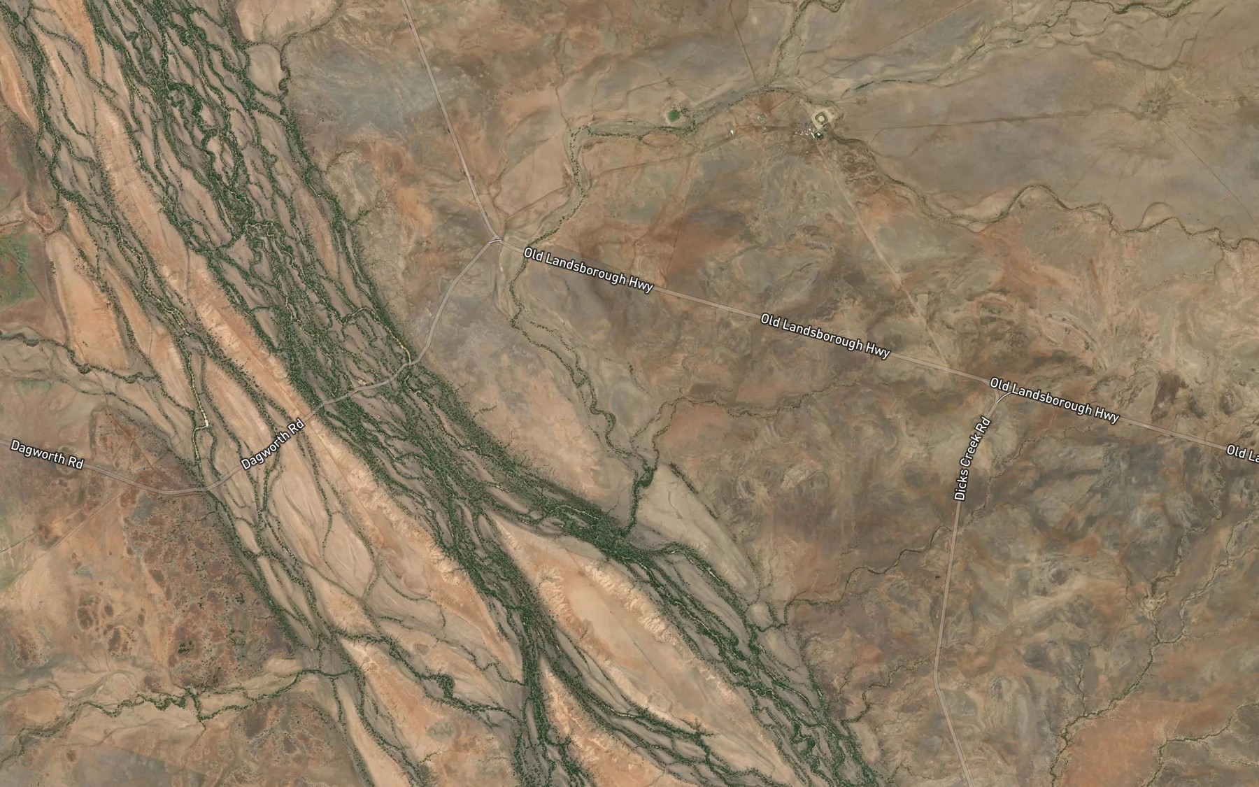 Satellite map of the Dick Creek