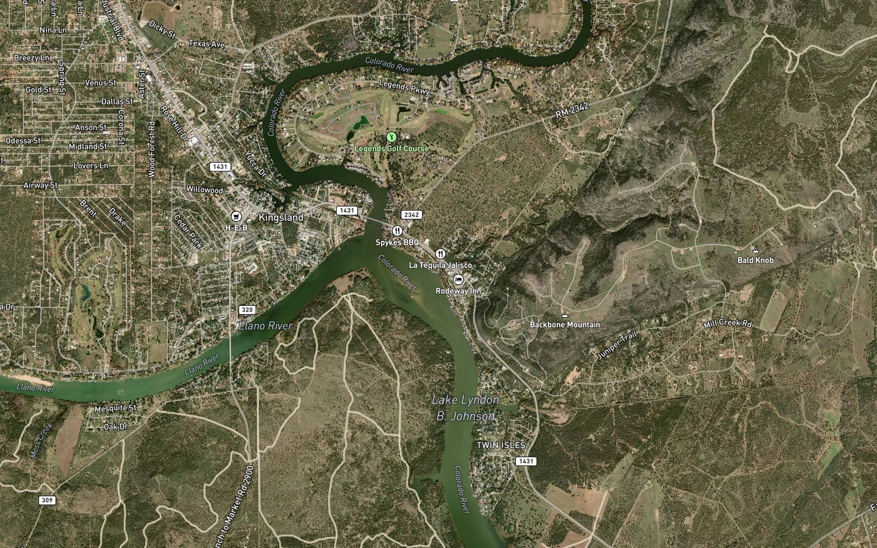 Satellite map of the Mill Creek