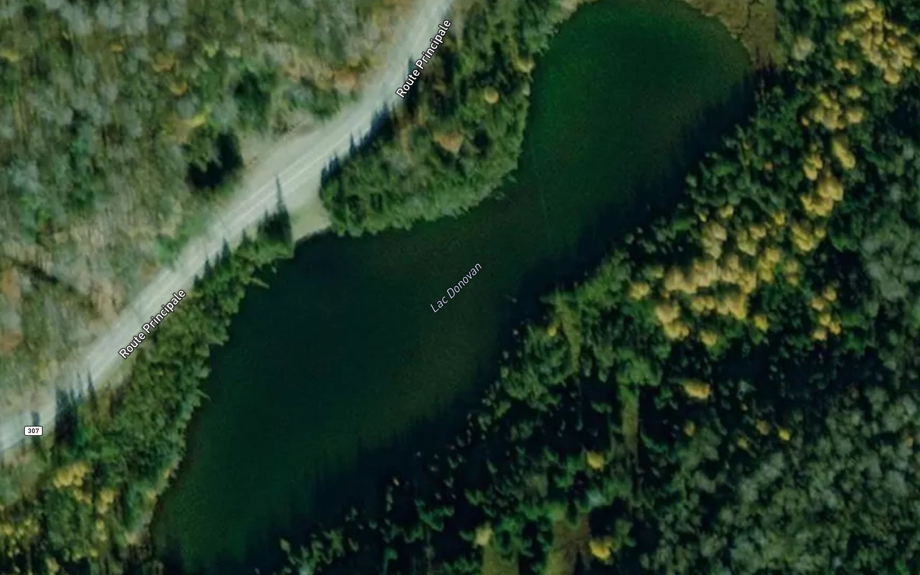 Satellite map of the Lac Donovan