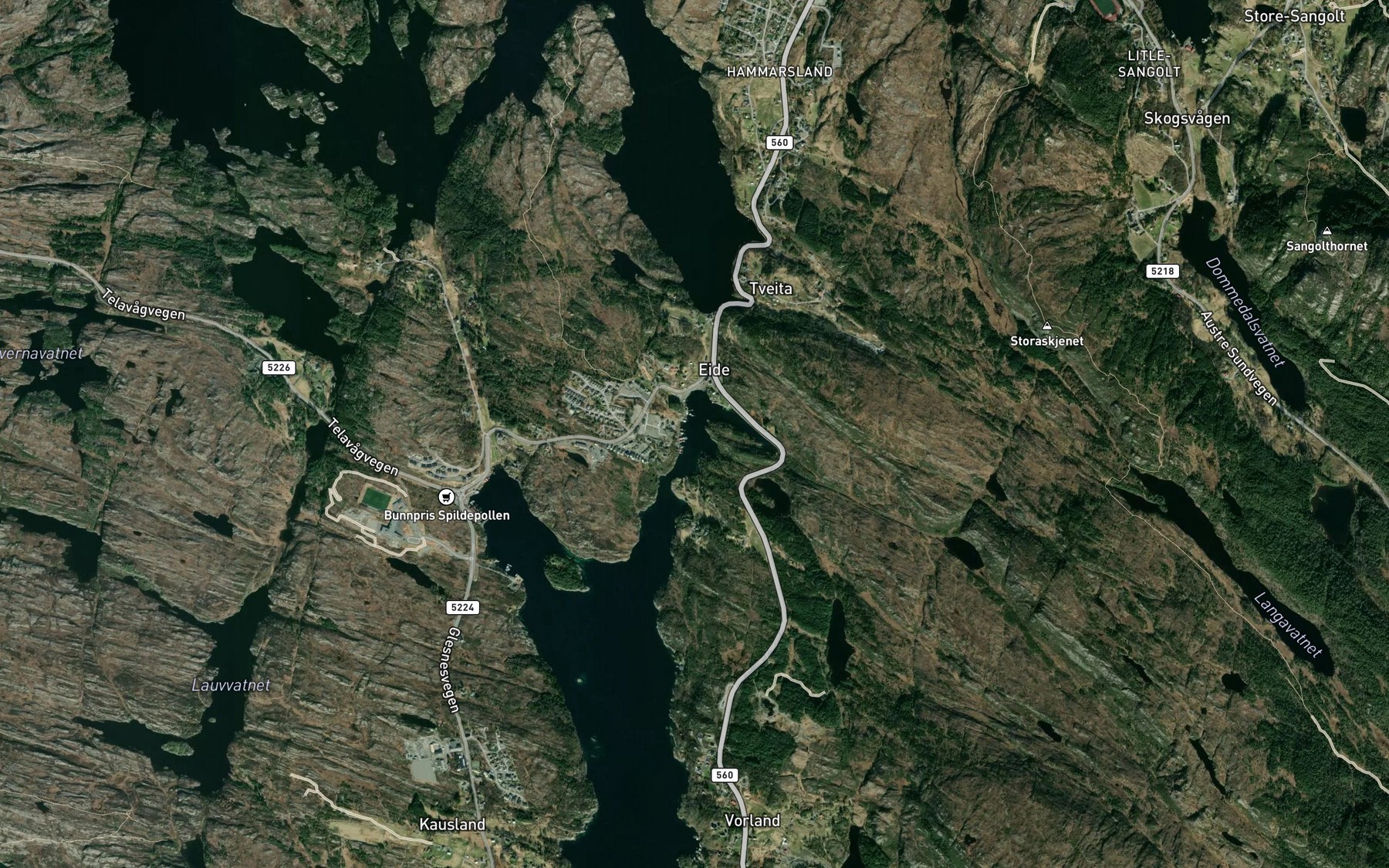Satellite map of the Eidespollen