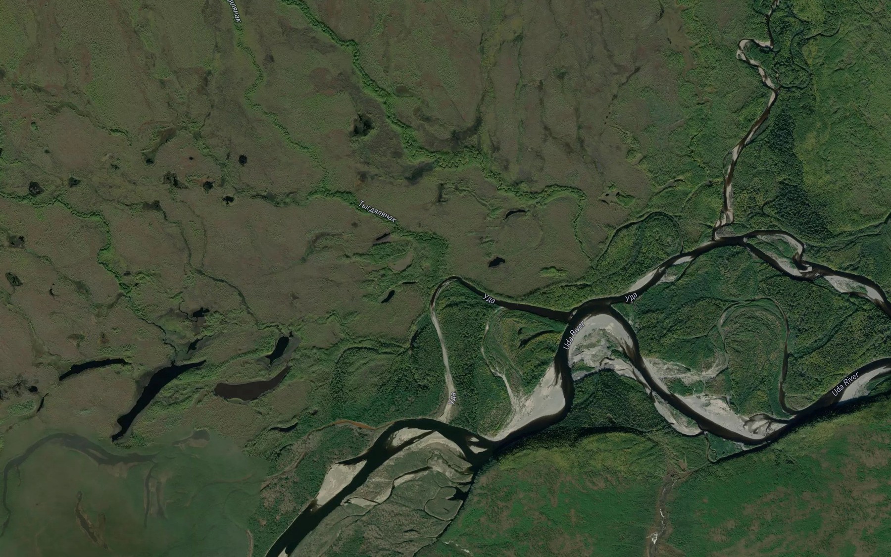 Satellite map of the Tygdyalyanak