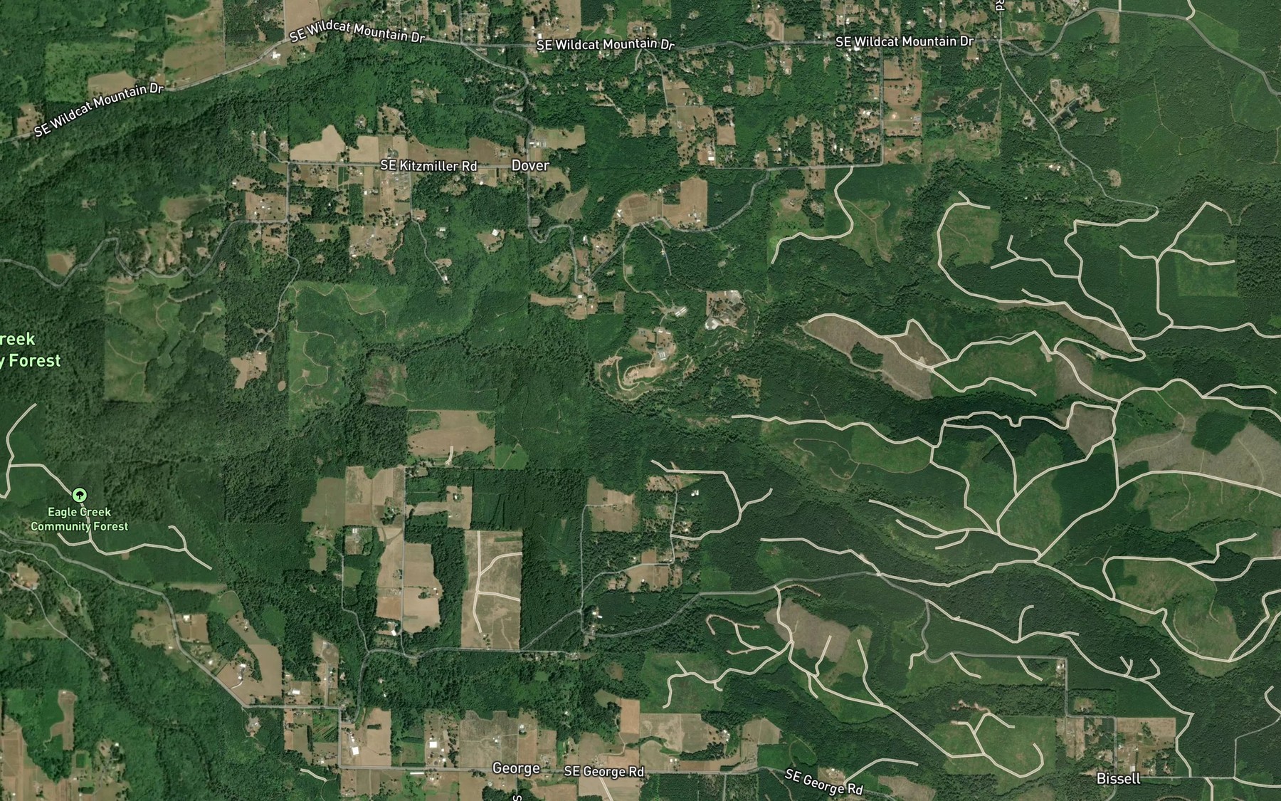 Satellite map of the Little Eagle Creek