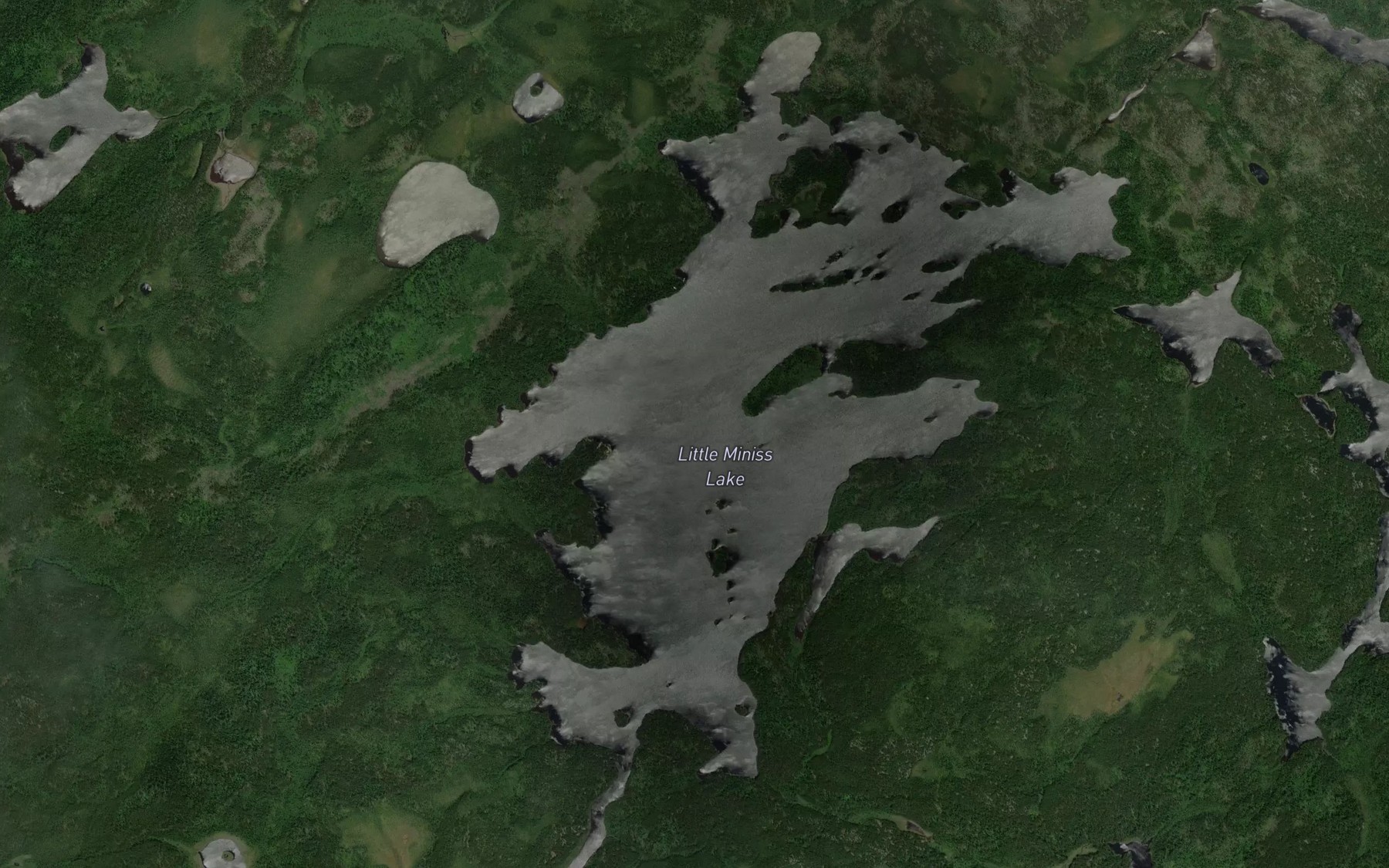 Satellite map of the Little Miniss Lake