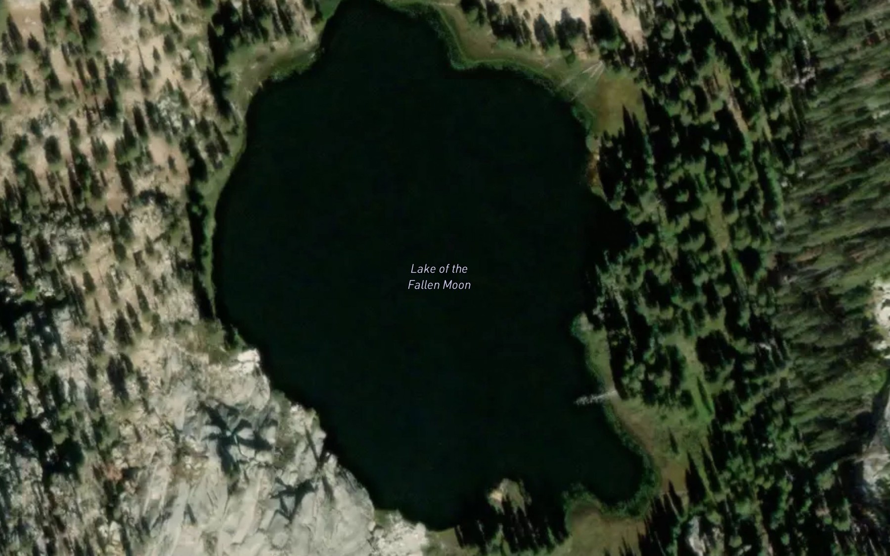 Satellite map of the Lake of the Fallen Moon