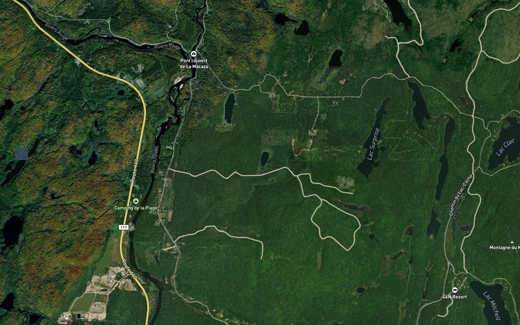 Satellite map of the Lac de la Ligne