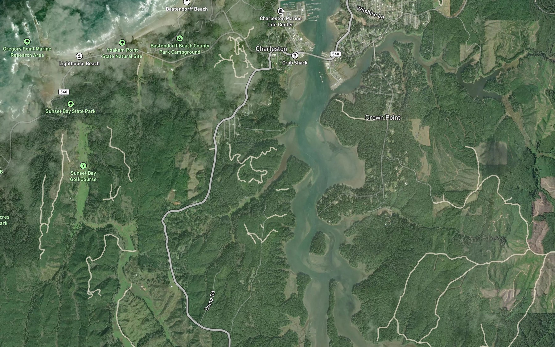Satellite map of the Haywood Inlet