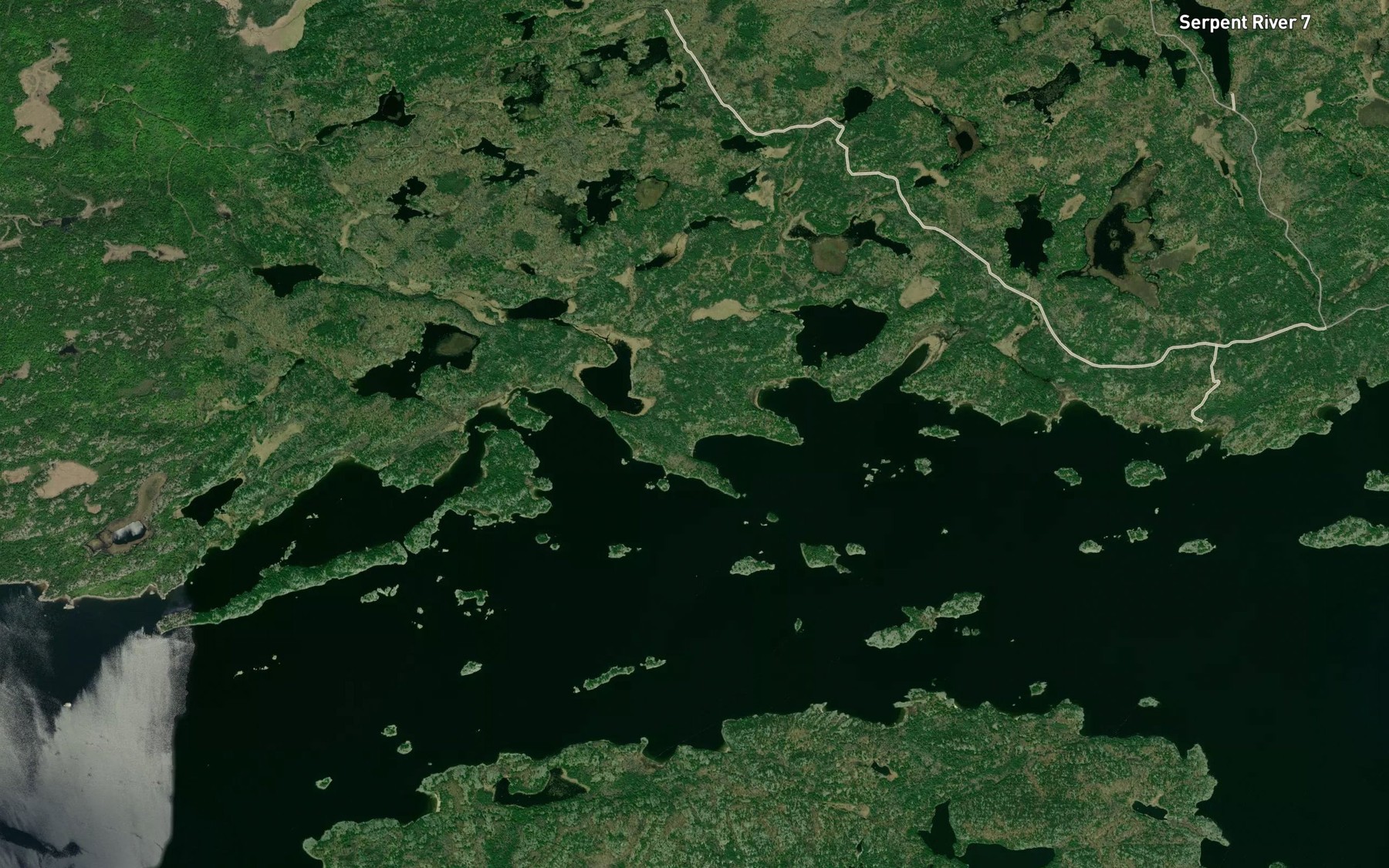 Satellite map of the Whalesback Channel
