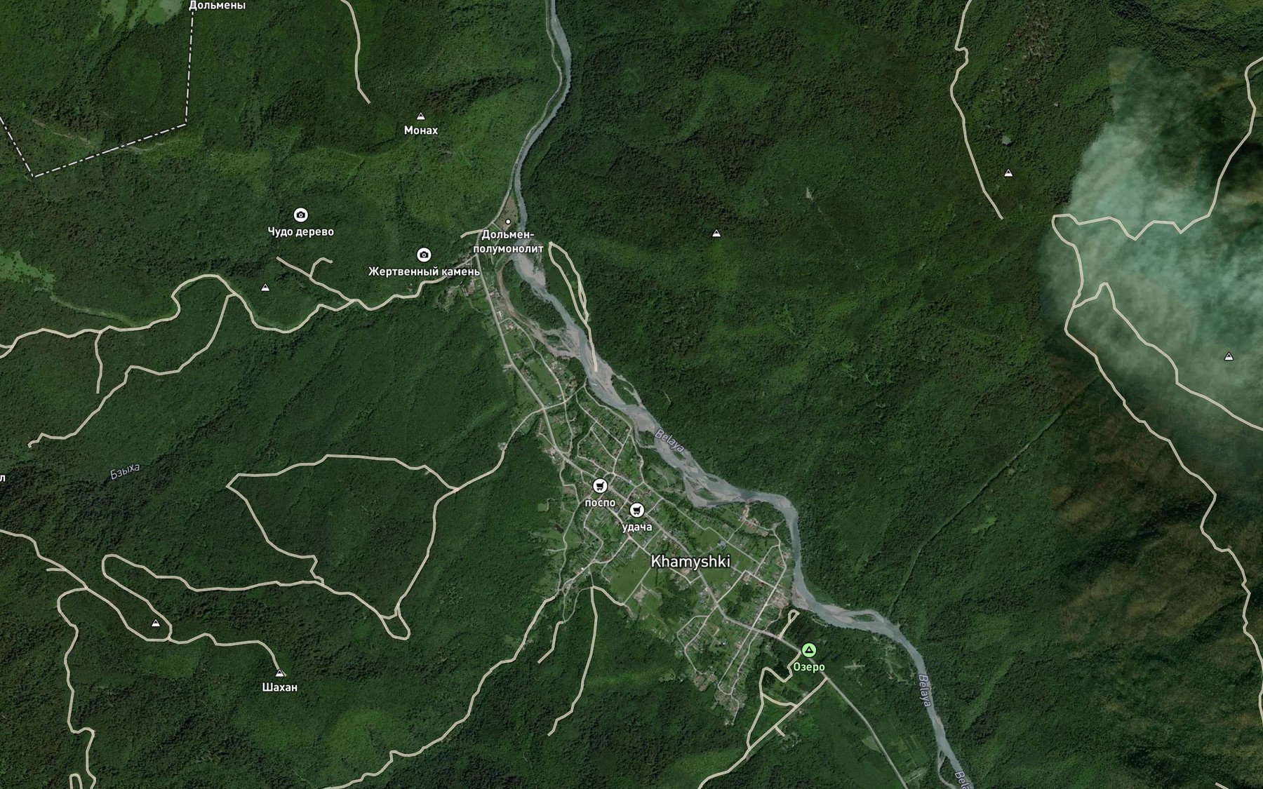 Satellite map of the Khamyshanka