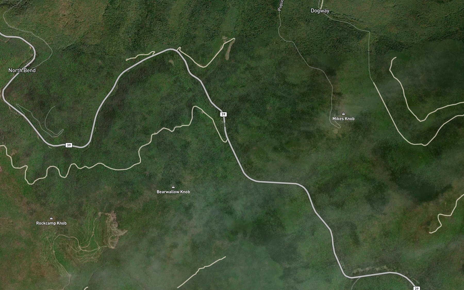 Satellite map of the Epling Run