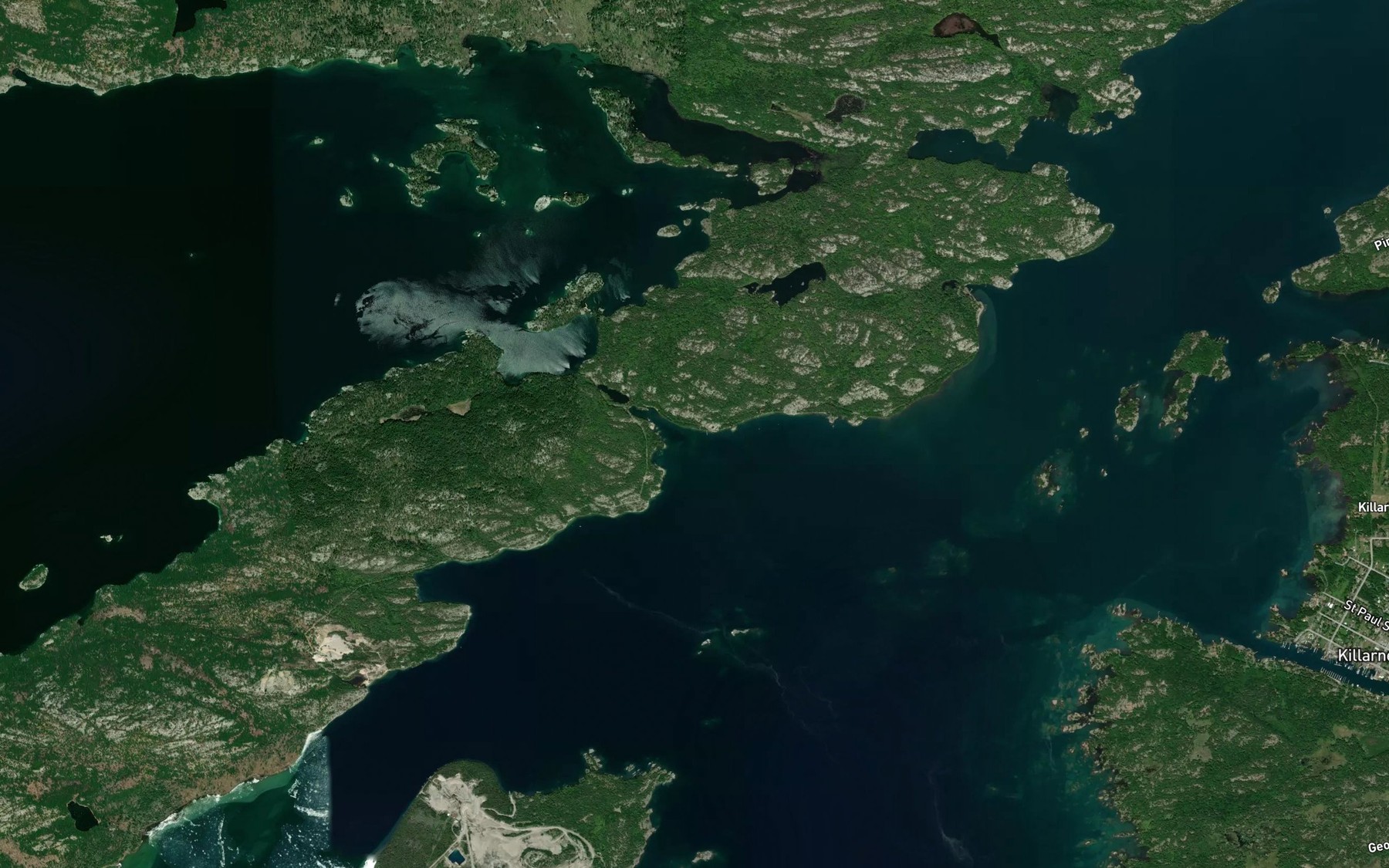 Satellite map of the Portage Cove