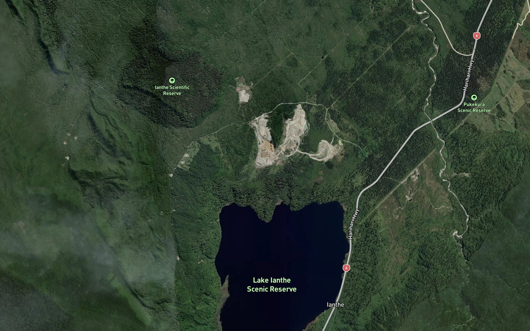 Satellite map of the Dam Creek