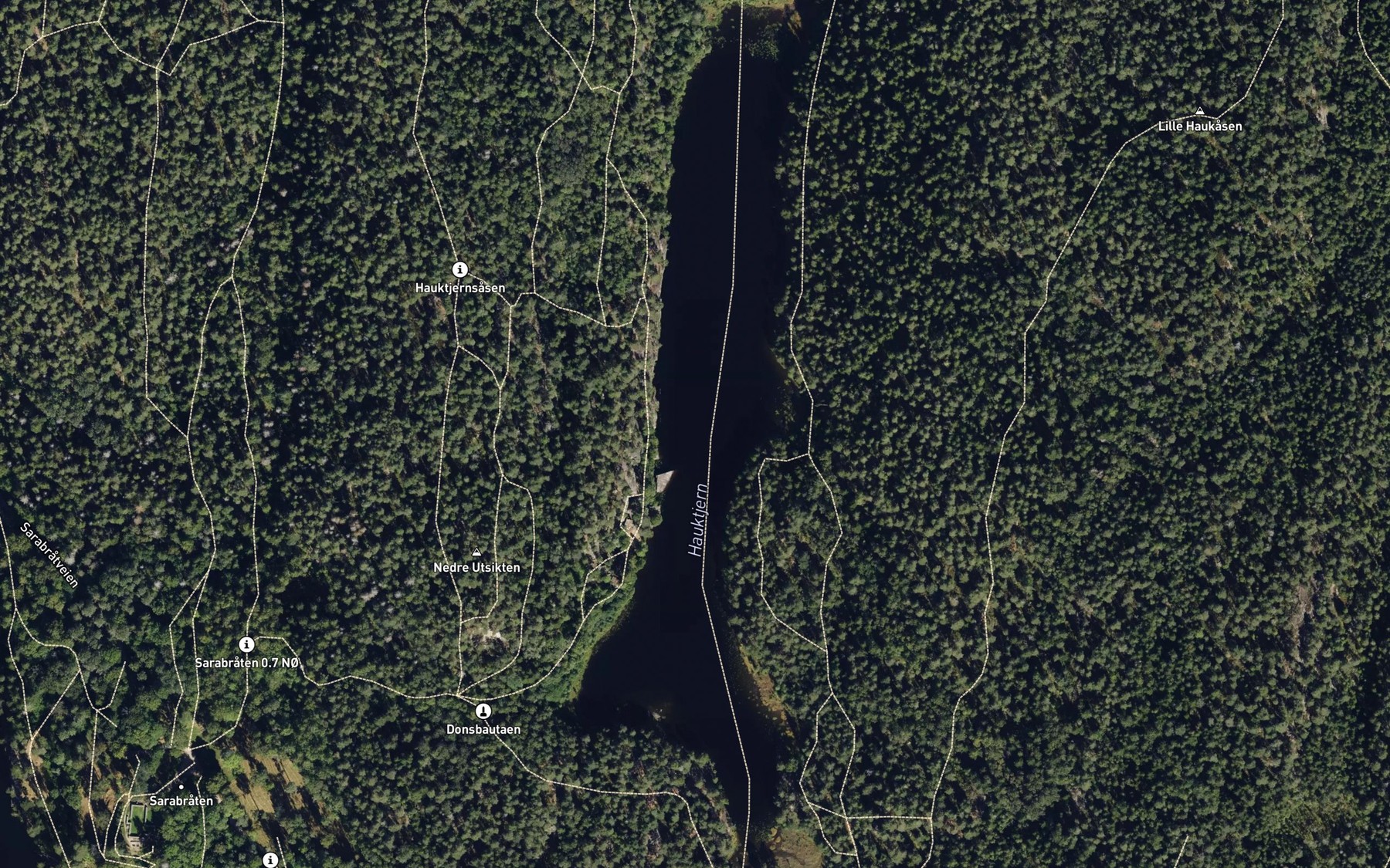 Satellite map of the Hauktjern