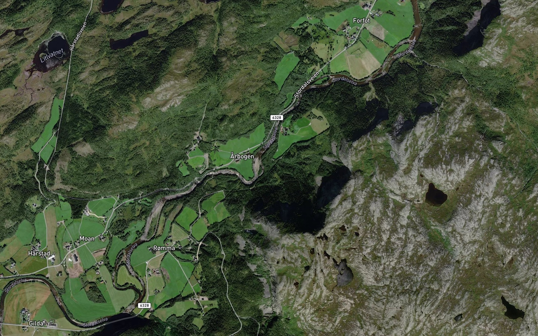 Satellite map of the Bjorknesbekken