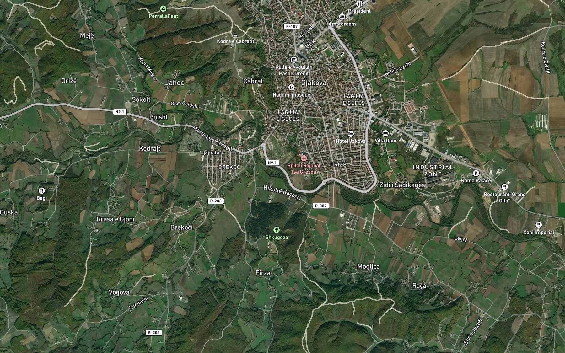 Satellite map of the Krena