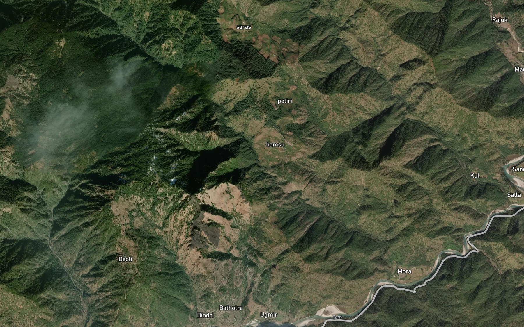 Satellite map of the Bamsu Khad