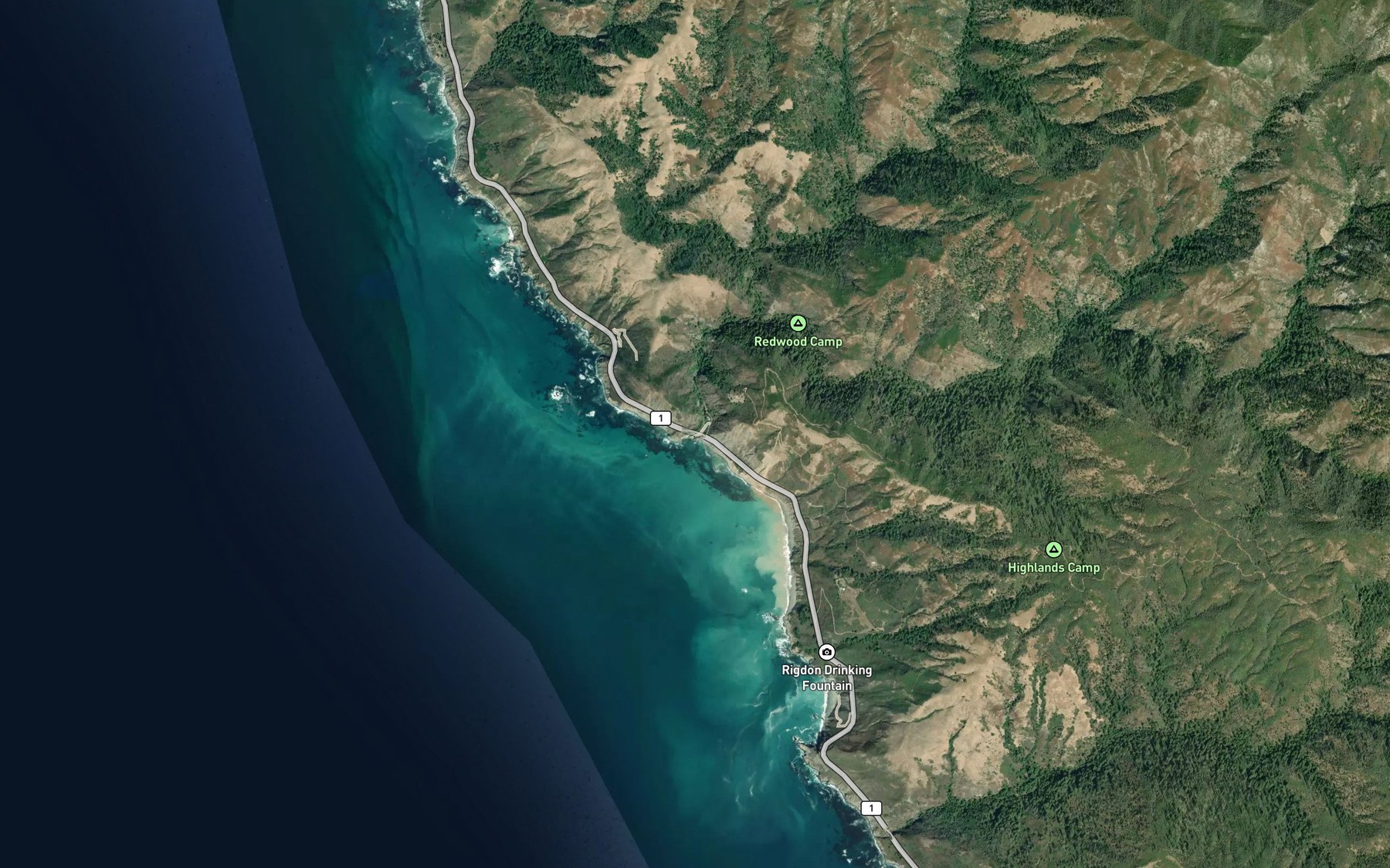 Satellite map of the Big Creek
