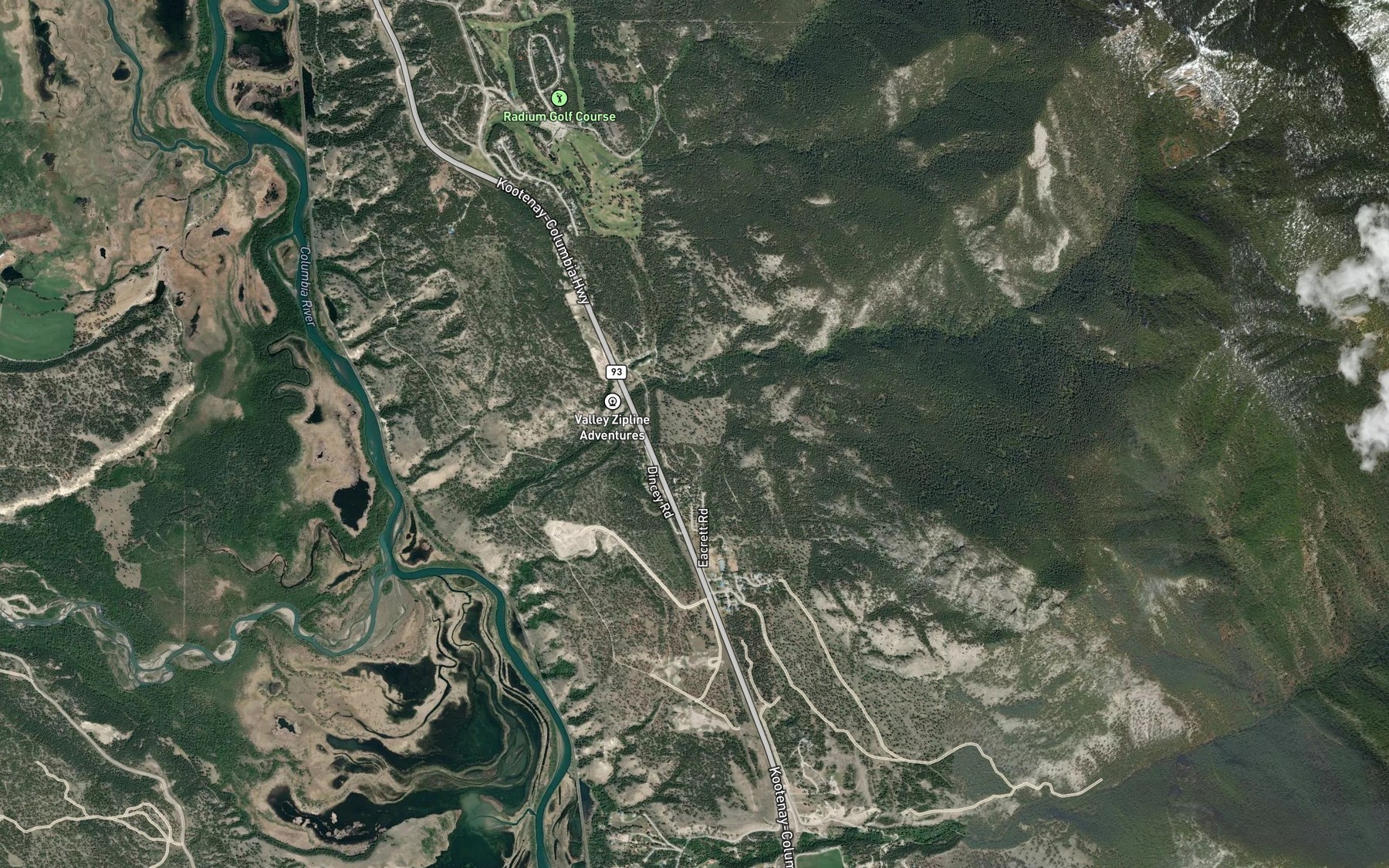 Satellite map of the Palmer Creek