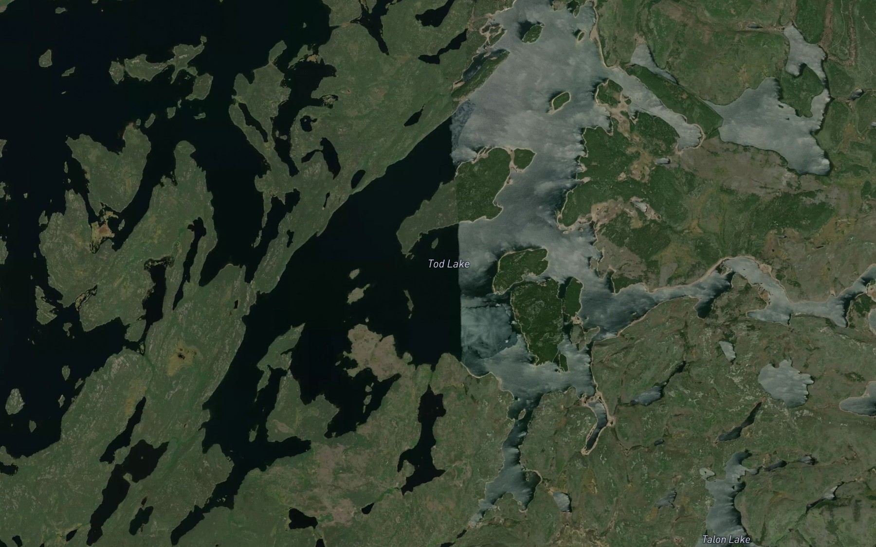 Satellite map of the Tod Lake