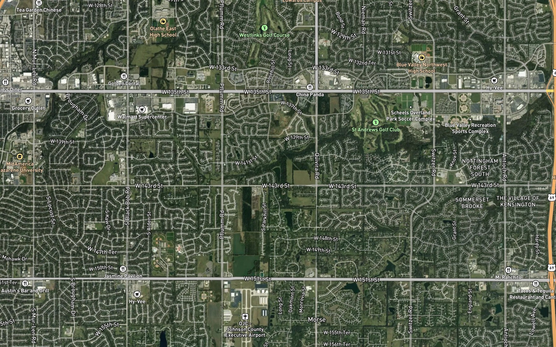 Satellite map of the Amesbury Lake