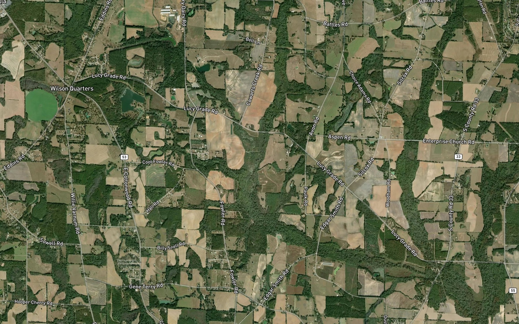 Satellite map of the Cooper Creek