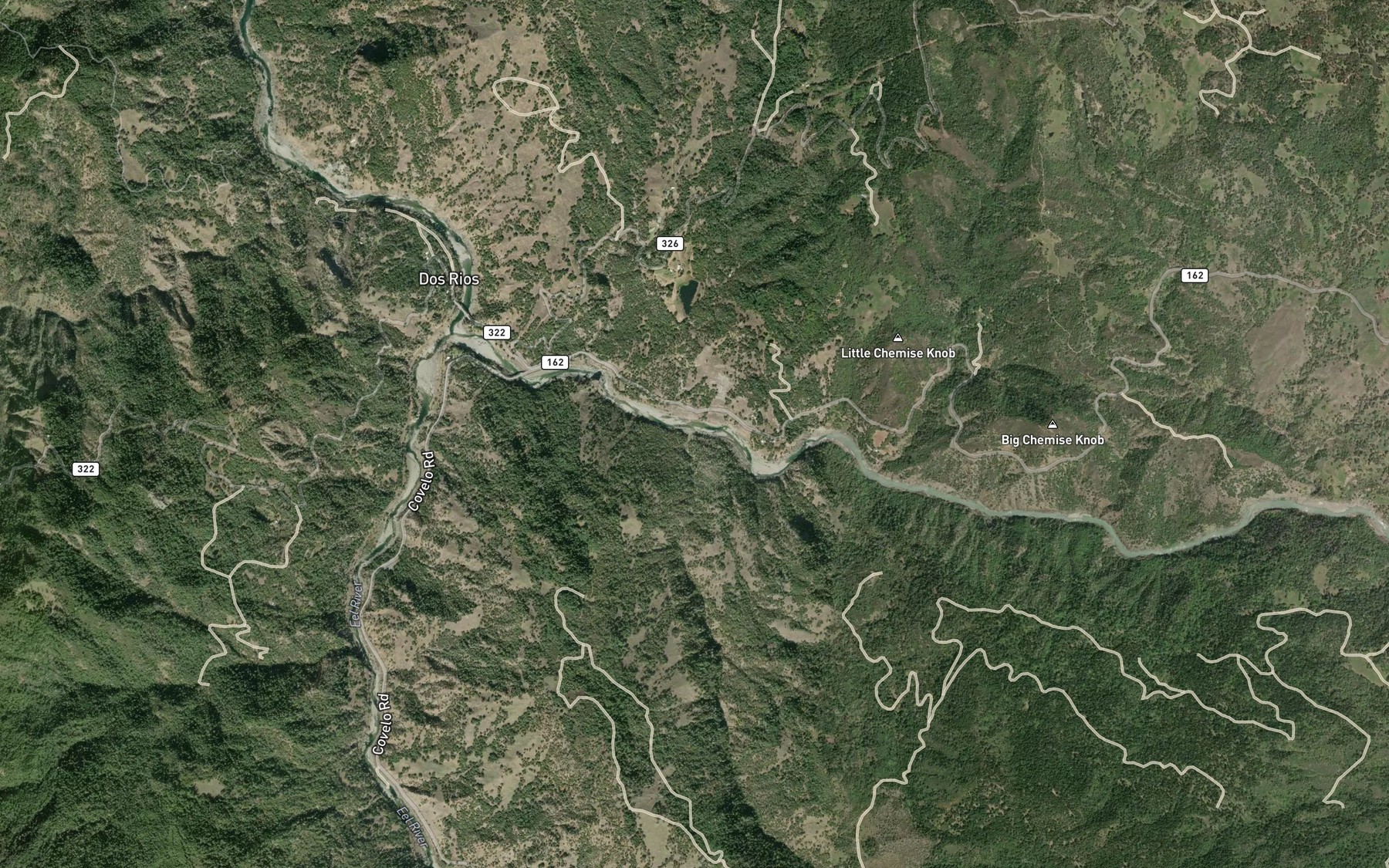 Satellite map of the Eastman Creek