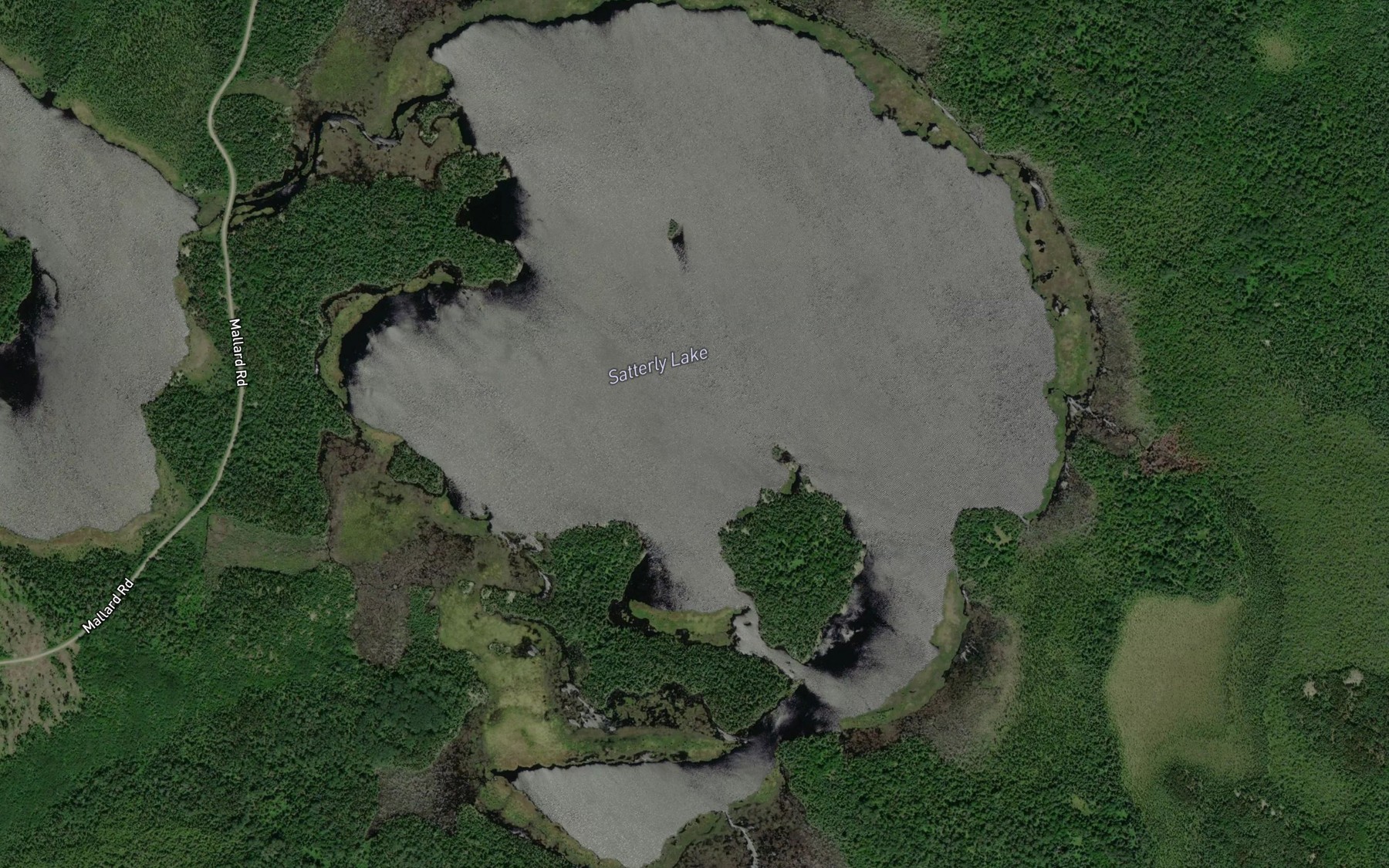 Satellite map of the Satterly Lake