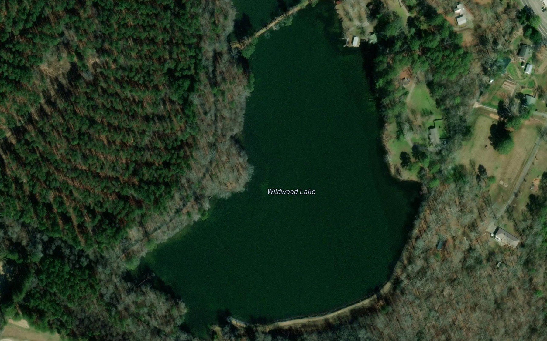 Satellite map of the Wildwood Lake