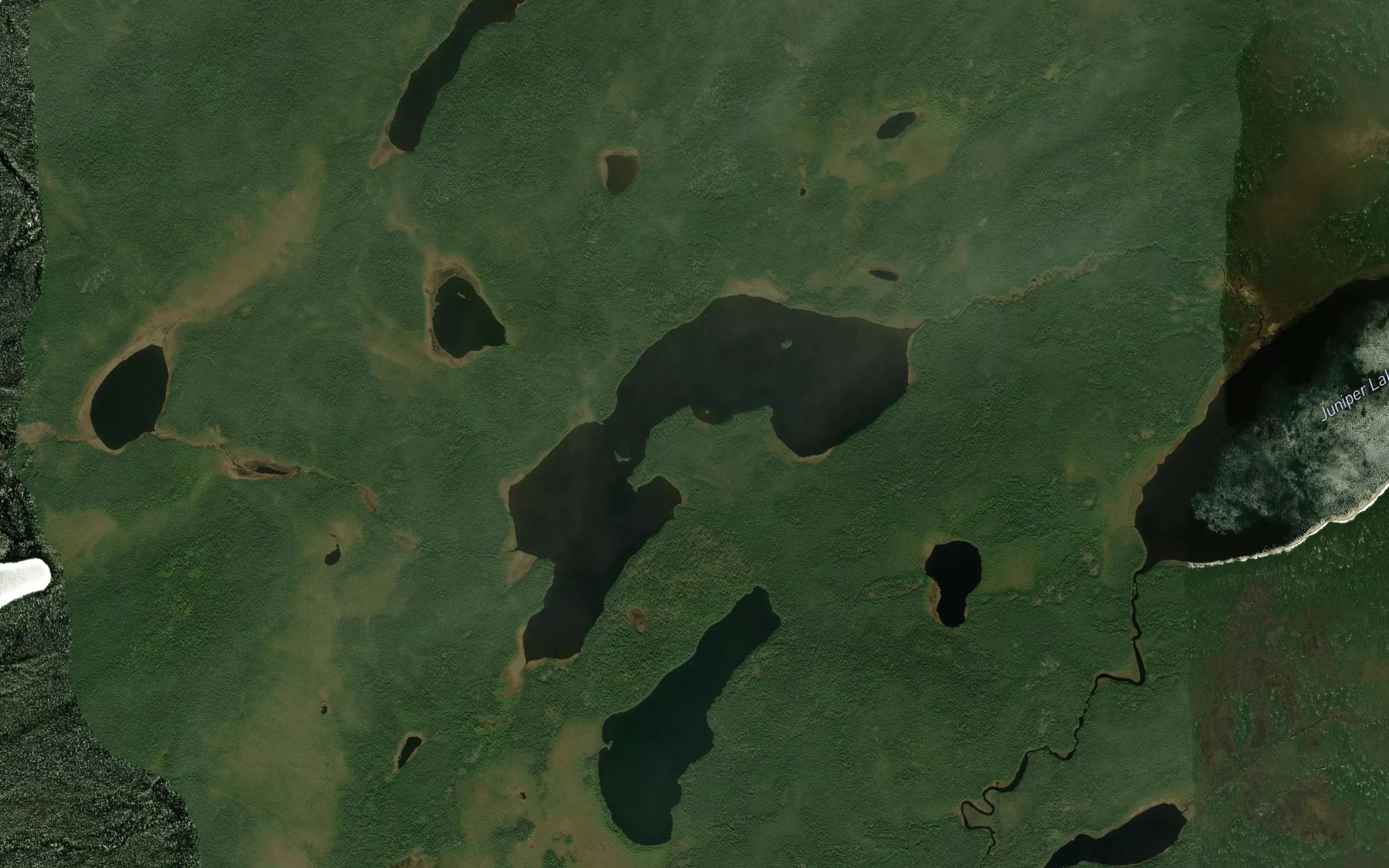 Satellite map of the Devos Lake