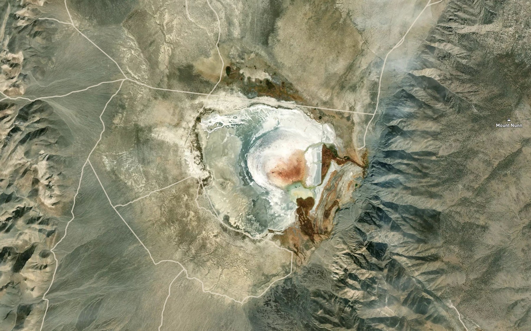 Satellite map of the Deep Springs Lake