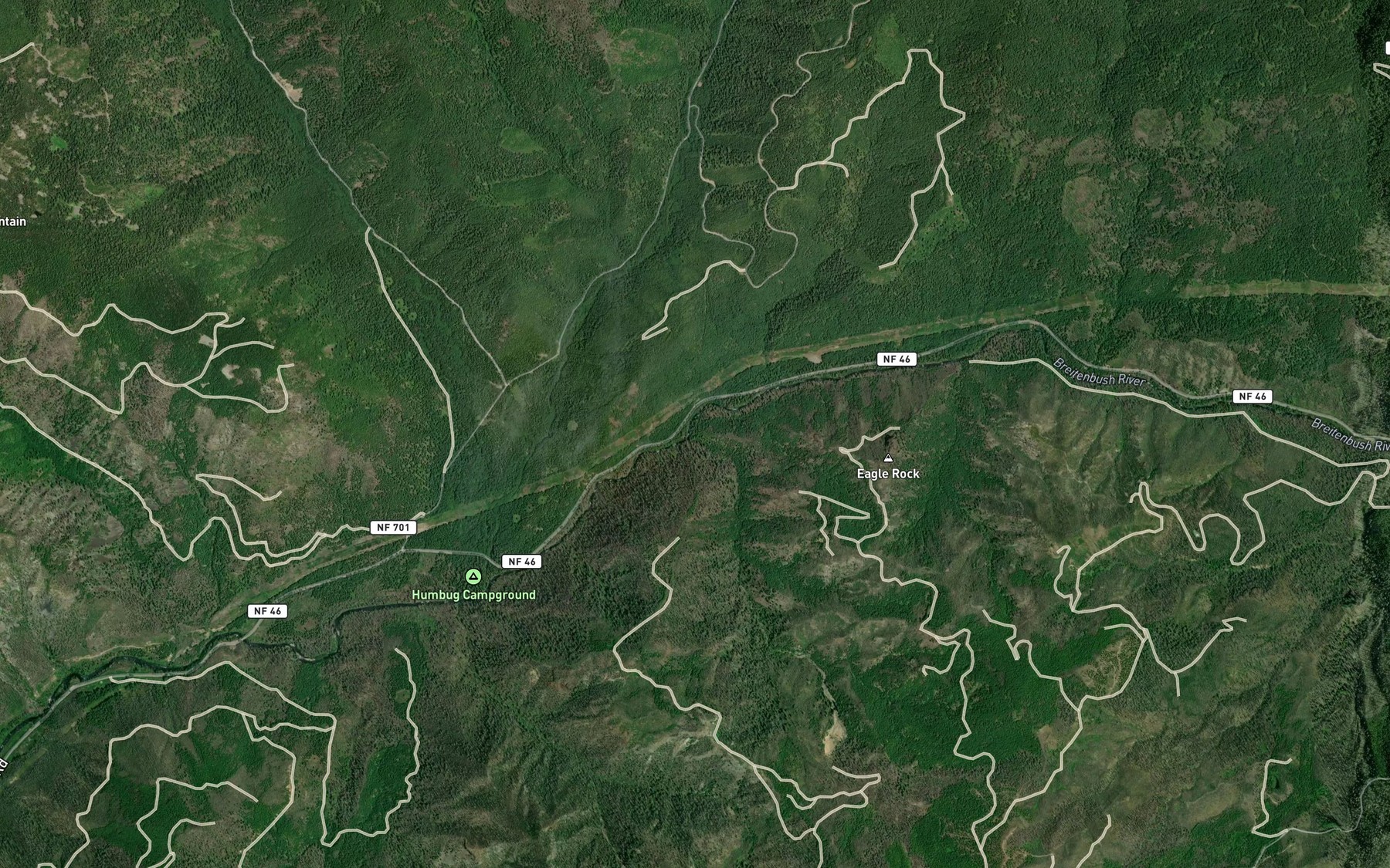 Satellite map of the Cultus Creek