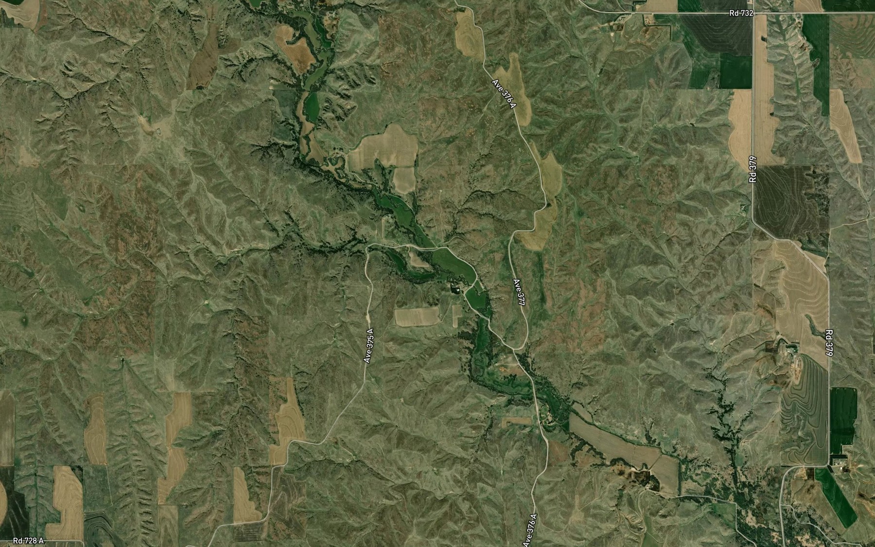 Satellite map of the Dry Creek