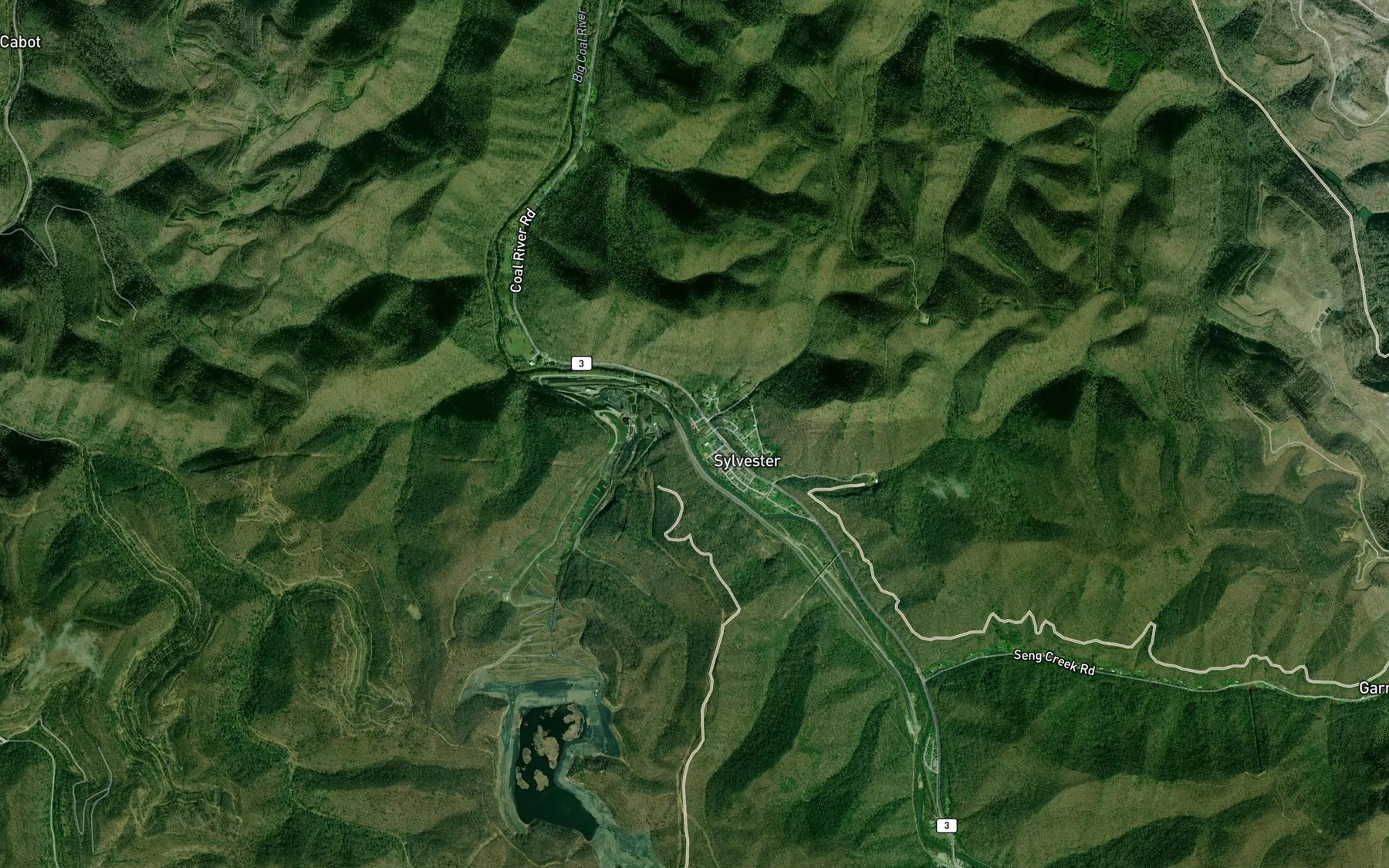 Satellite map of the Pack Branch