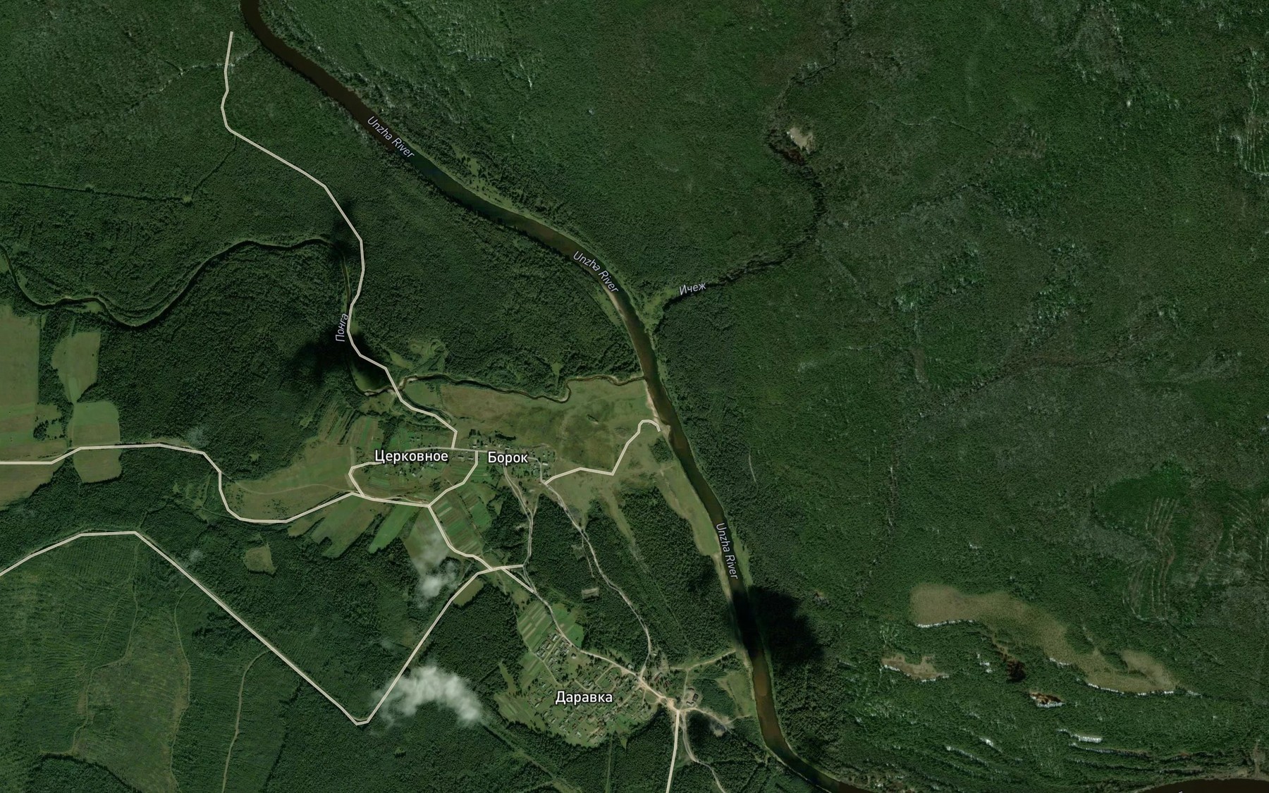 Satellite map of the Ponga