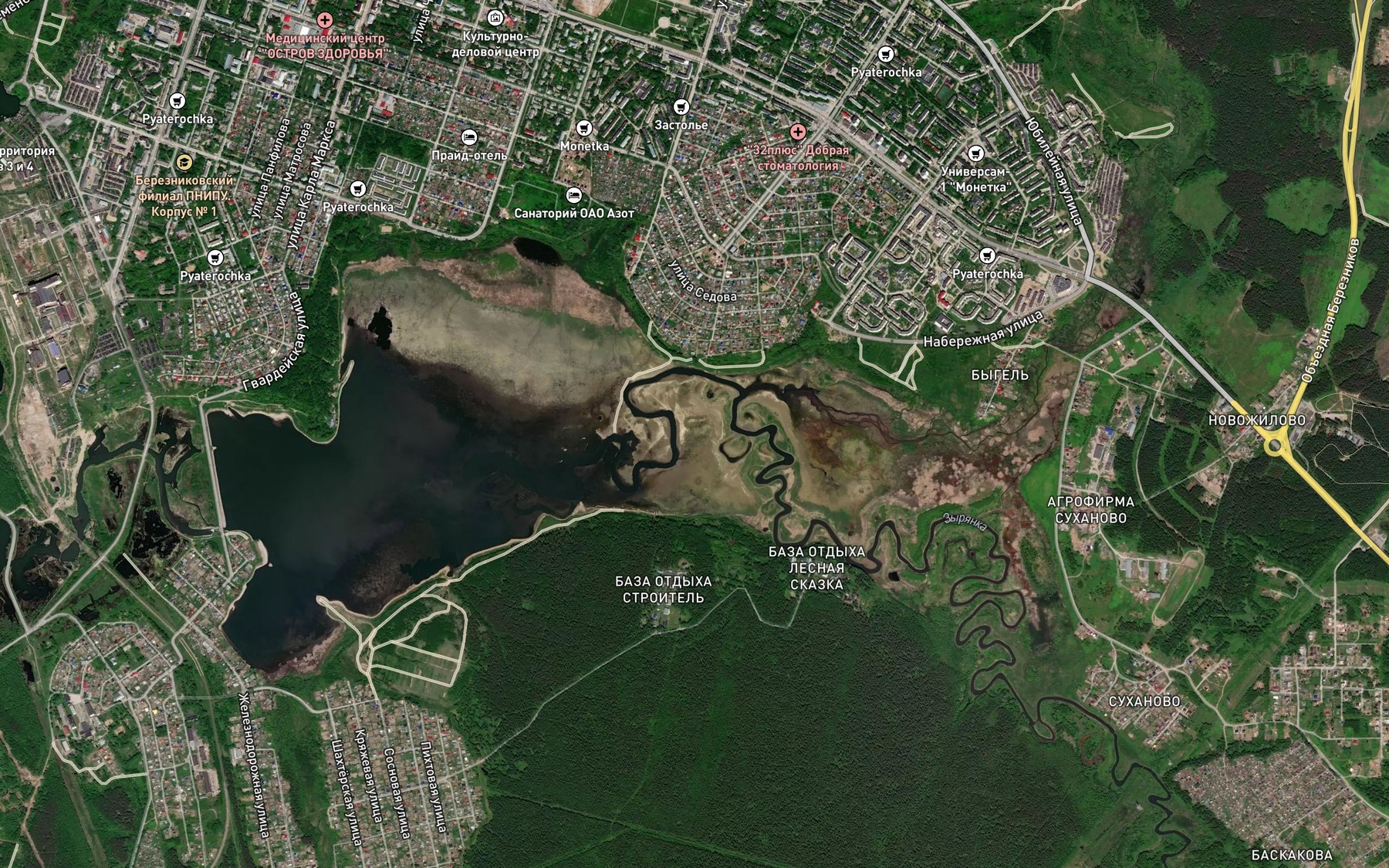 Satellite map of the Seminskiy Prud