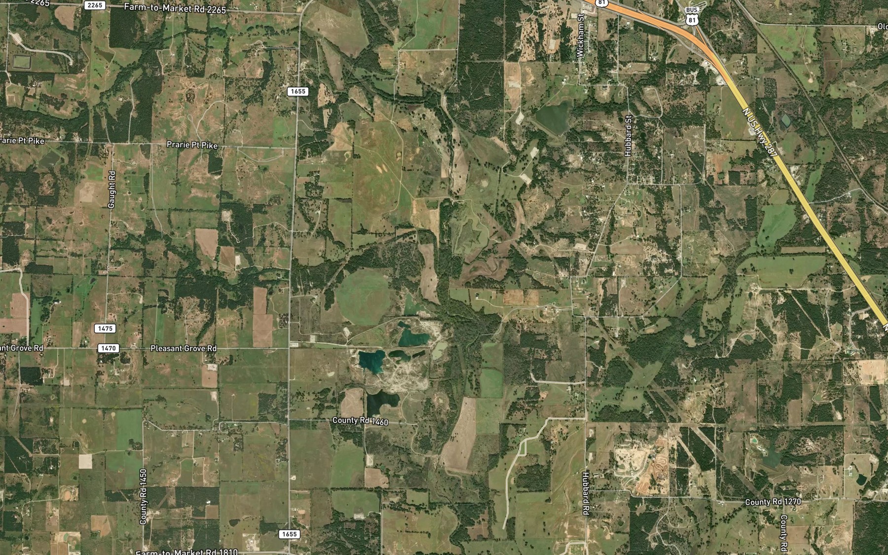 Satellite map of the Mudhole Branch
