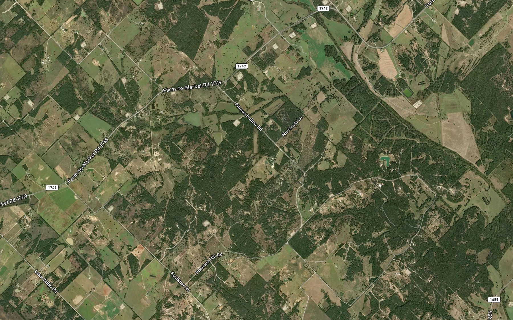Satellite map of the Soil Conservation Service Site 7a Reservoir