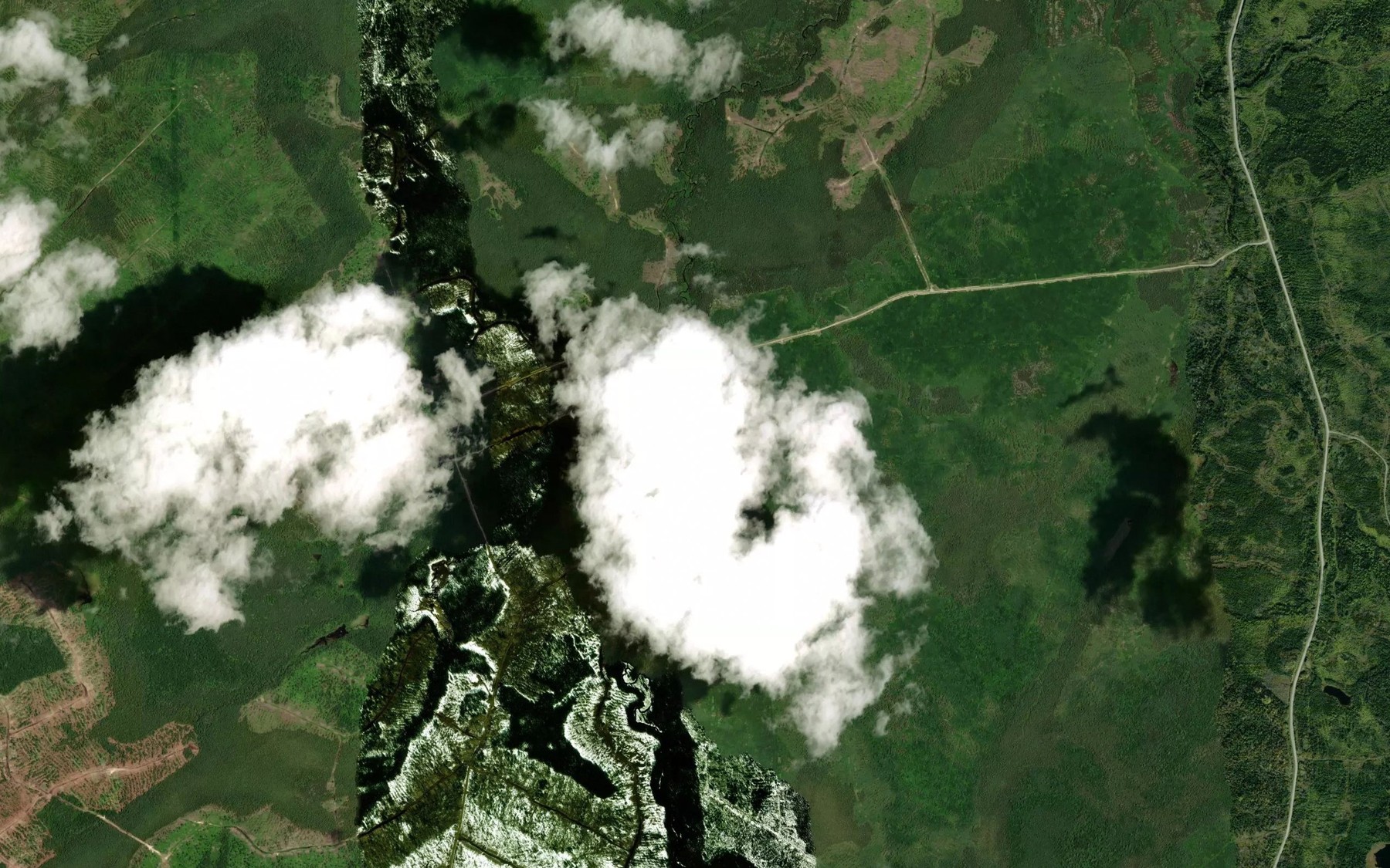 Satellite map of the Thunder Creek